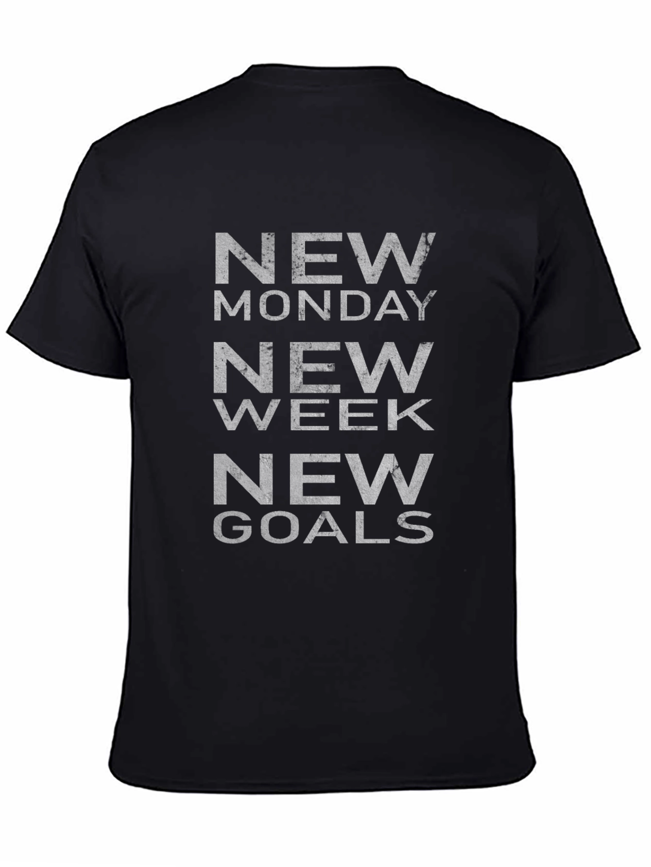 New Monday Week Goals Black T-Shirt