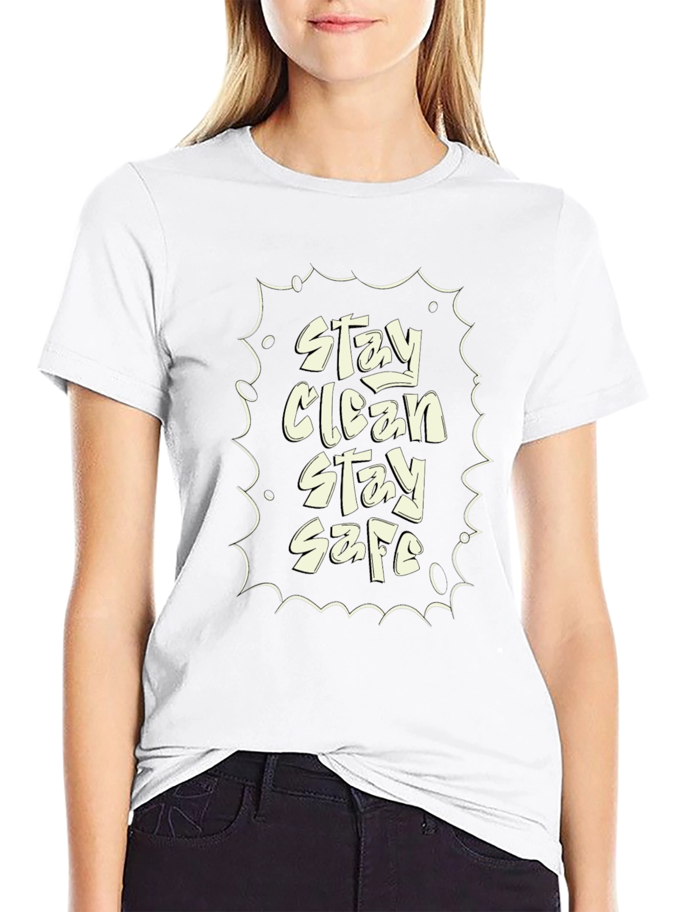 Stay Clean Stay Safe Black Graphic Tee
