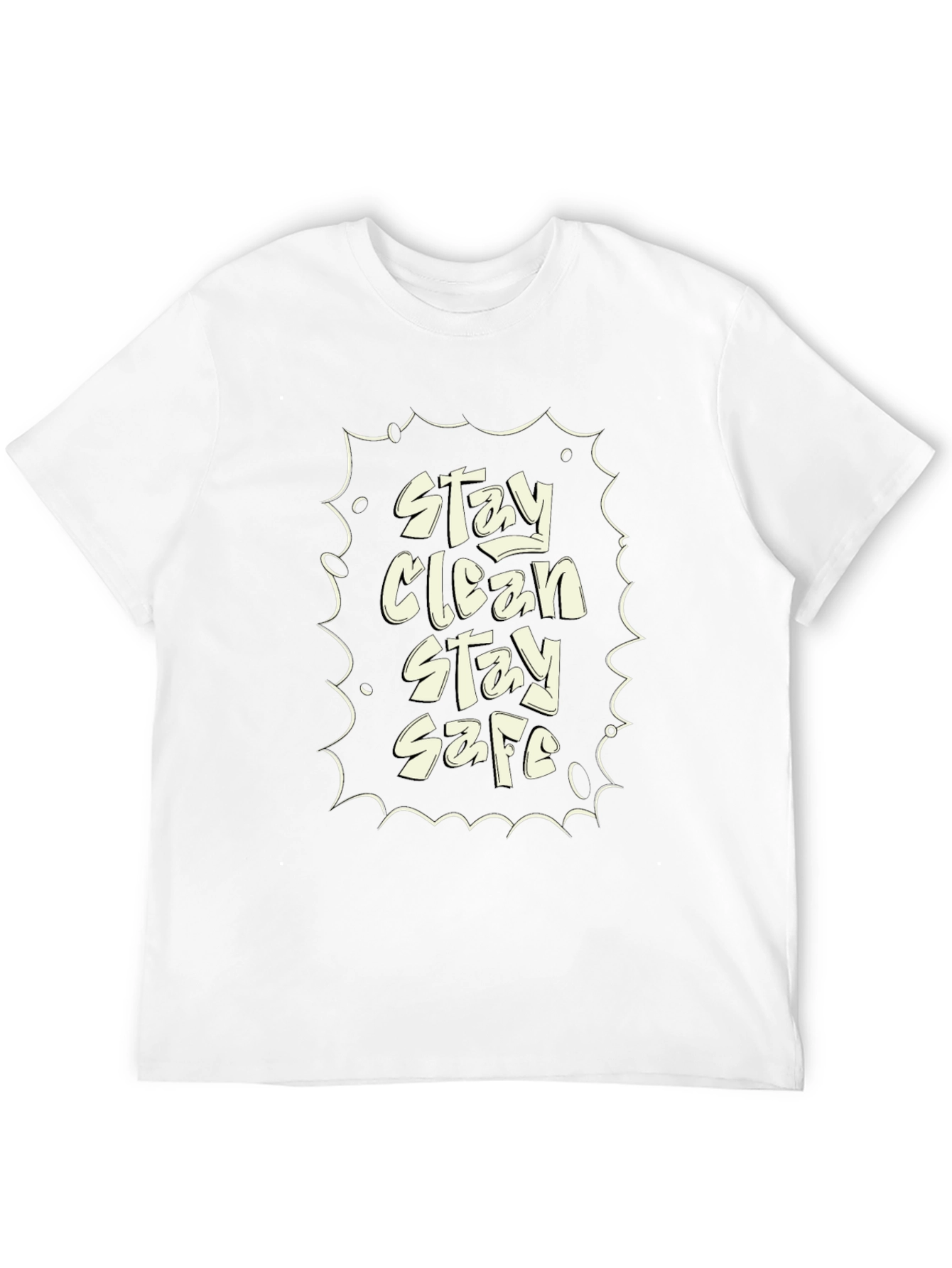 Stay Clean Stay Safe Black Graphic Tee