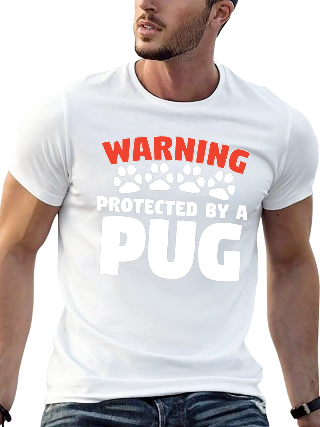 Warning Protected By a Pug Black T-Shirt