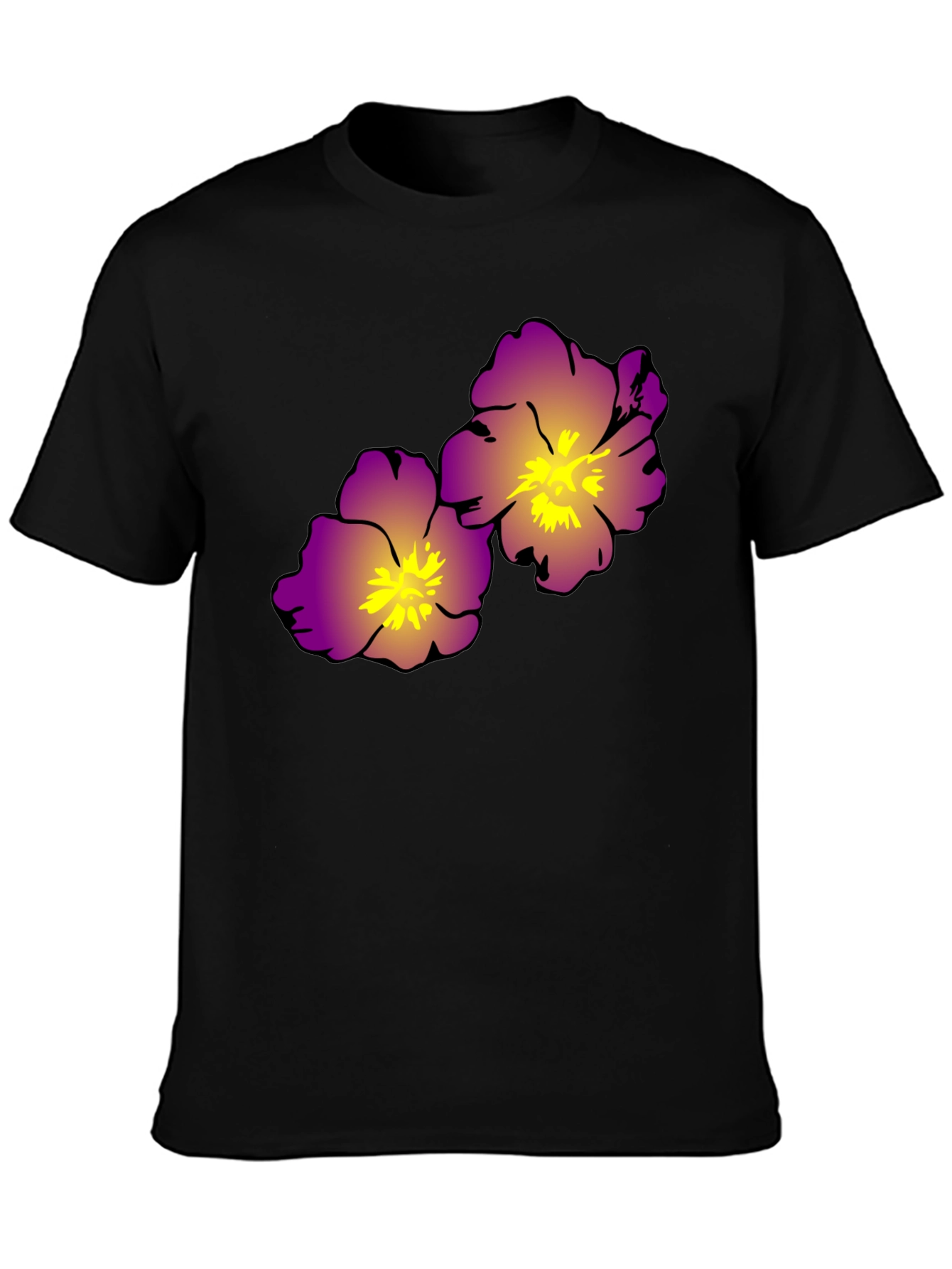Floral Print Black T-Shirt