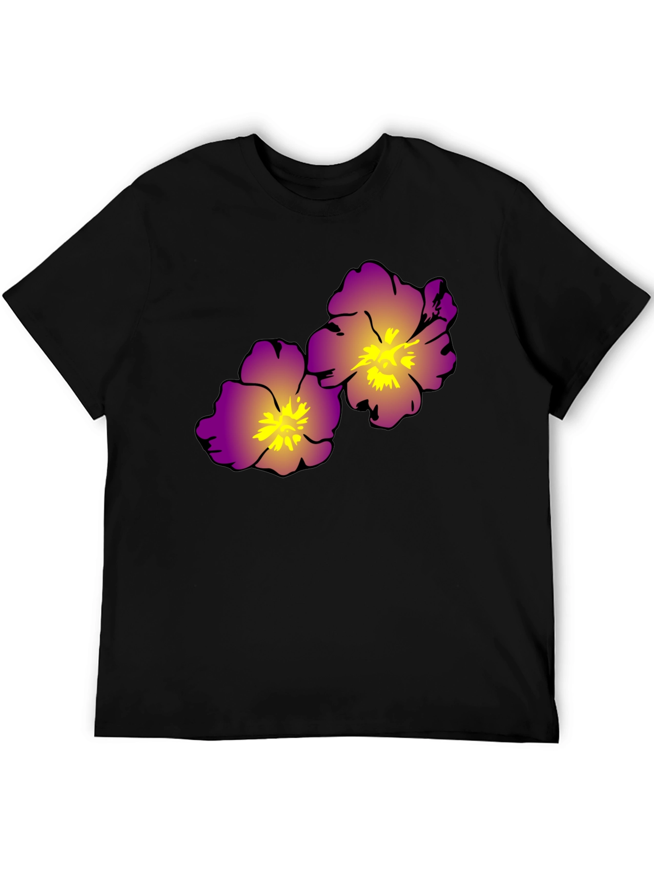 Floral Print Black T-Shirt