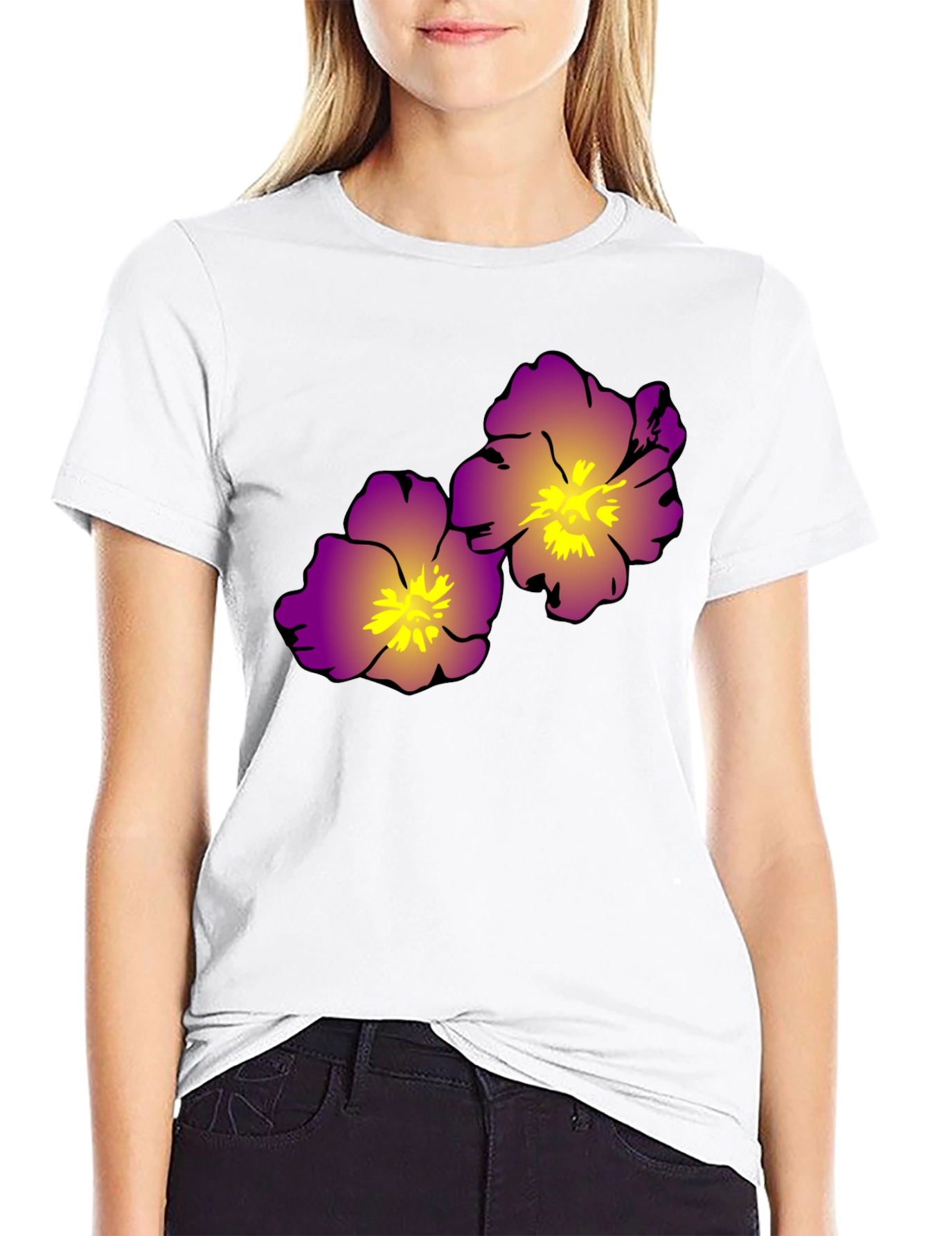 Floral Print Black T-Shirt