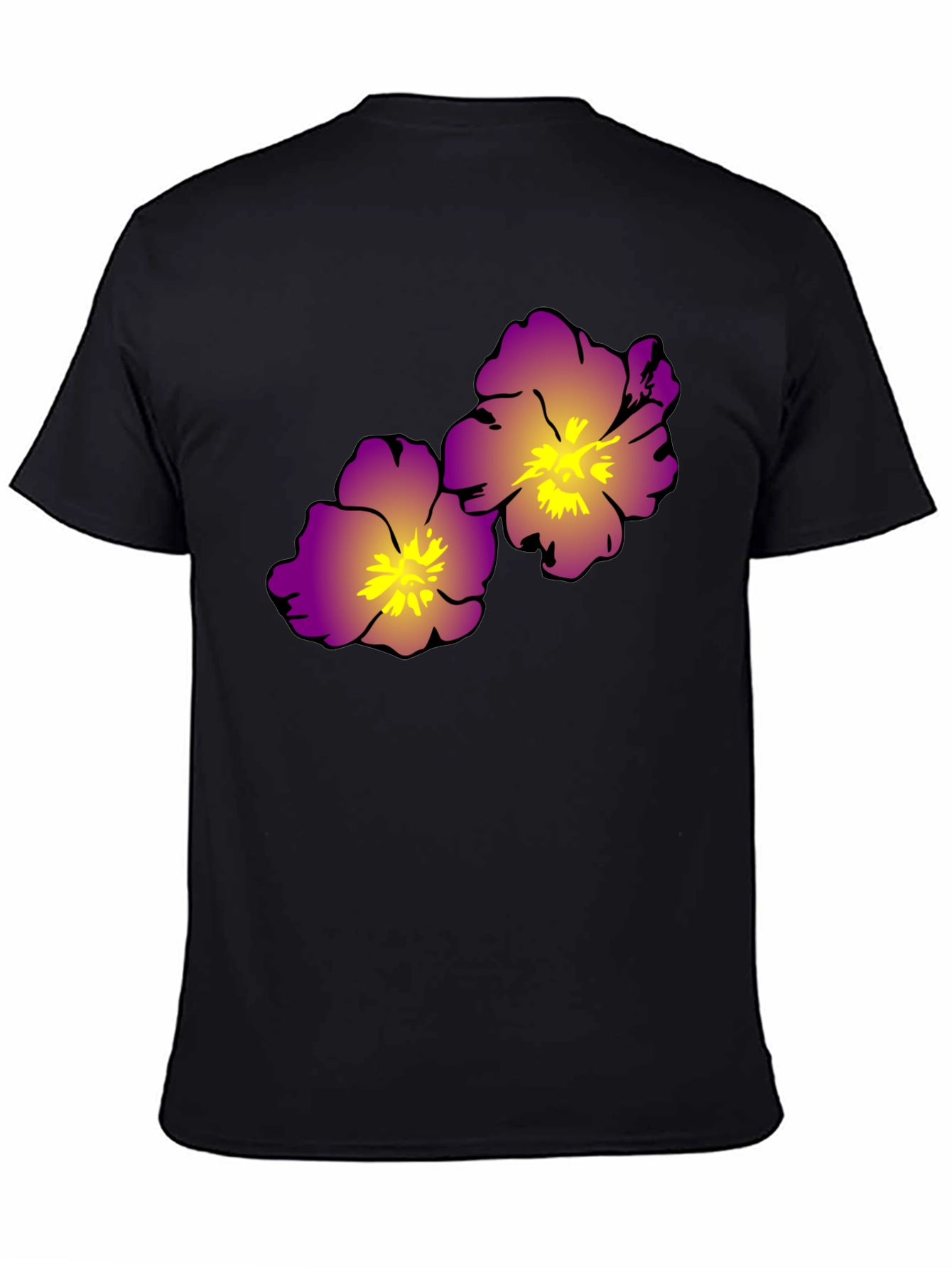 Floral Print Black T-Shirt