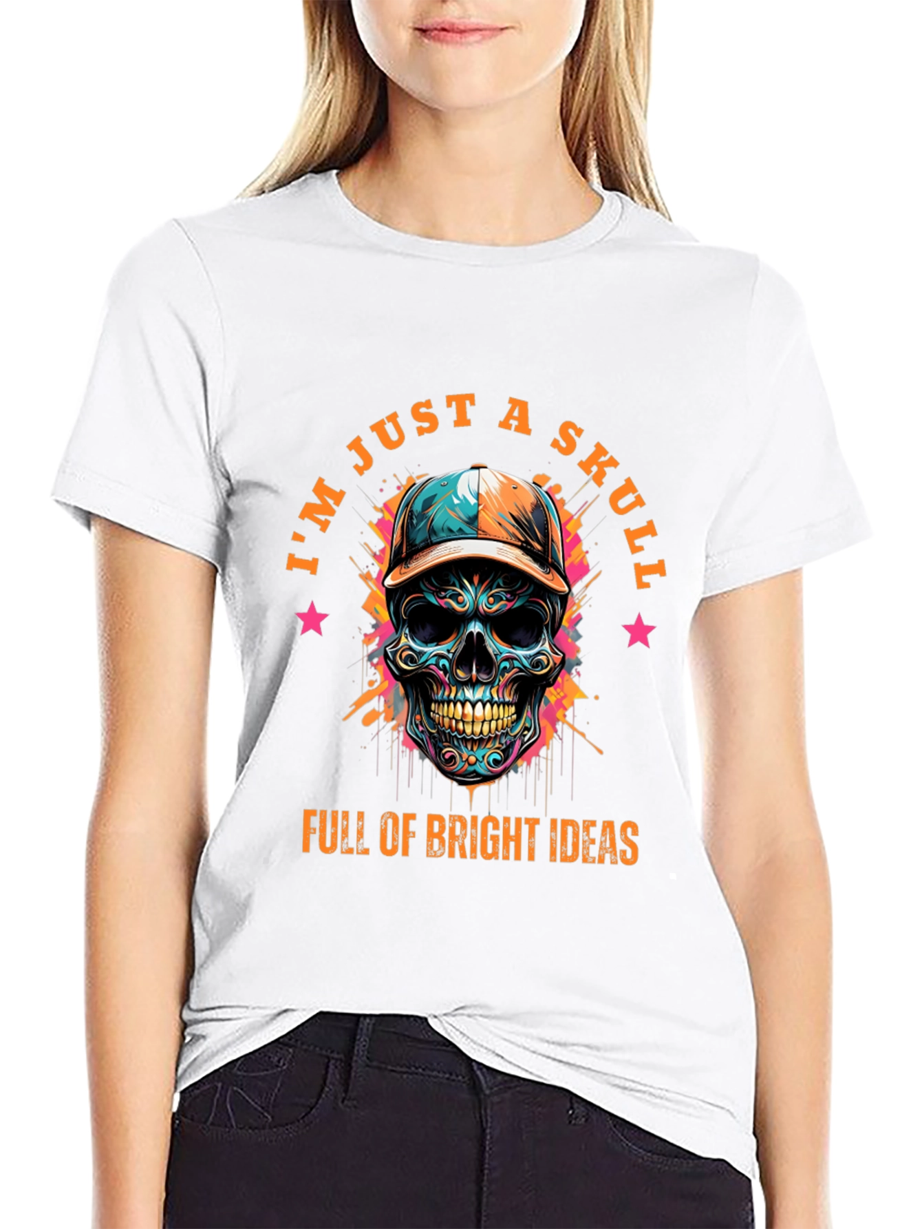 Skull with Cap Graphic T-Shirt - Bright Ideas