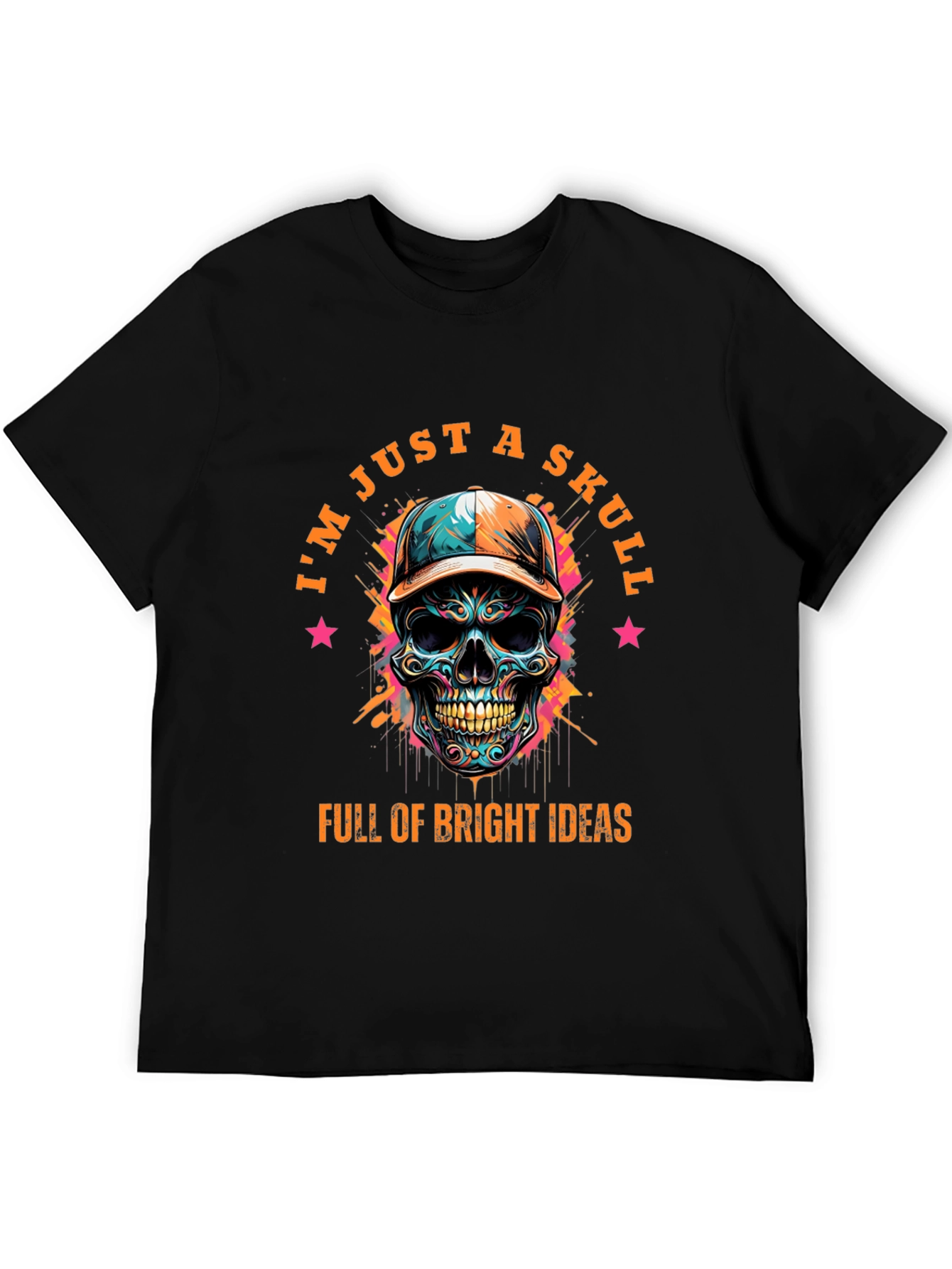 Skull with Cap Graphic T-Shirt - Bright Ideas