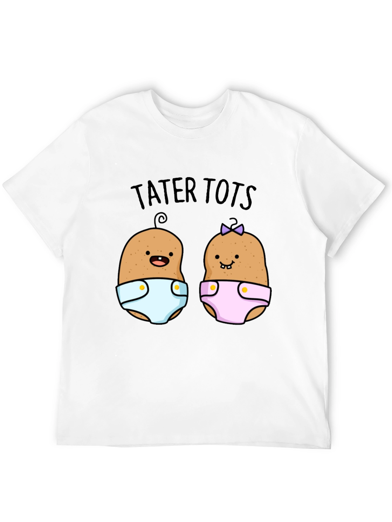 Tater Tots Graphic Print Black T-Shirt