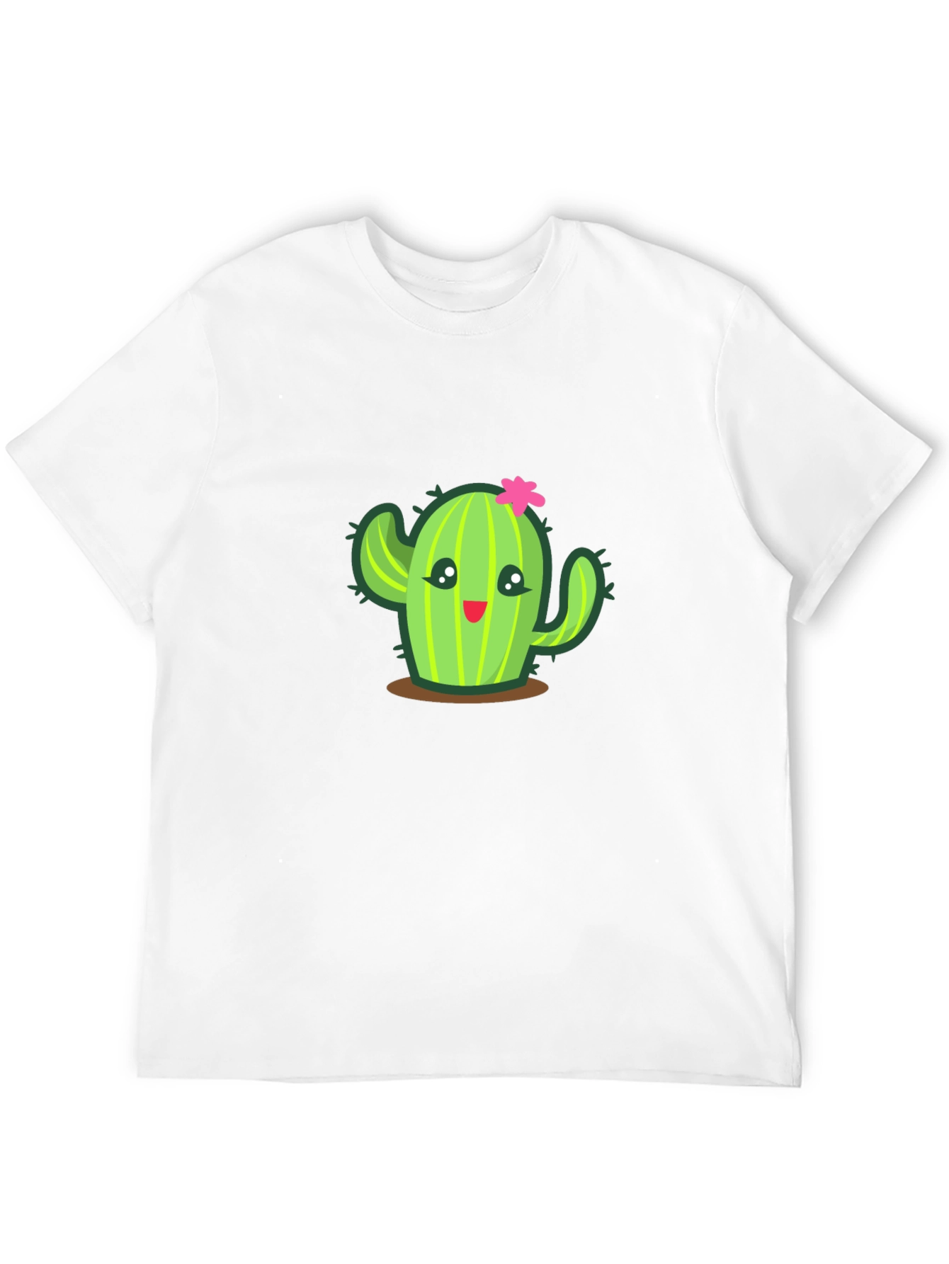 Cute Cactus Graphic Tee - Black