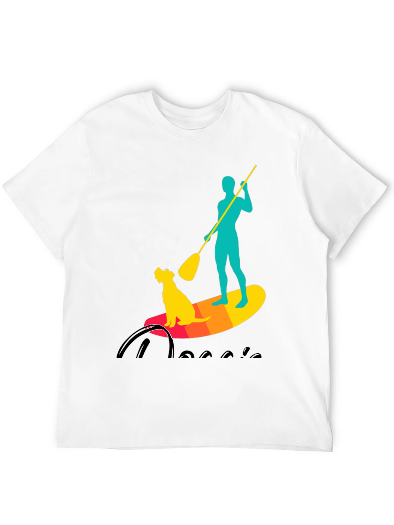 Paddle Board Dog T-Shirt - Cool Watersports Tee