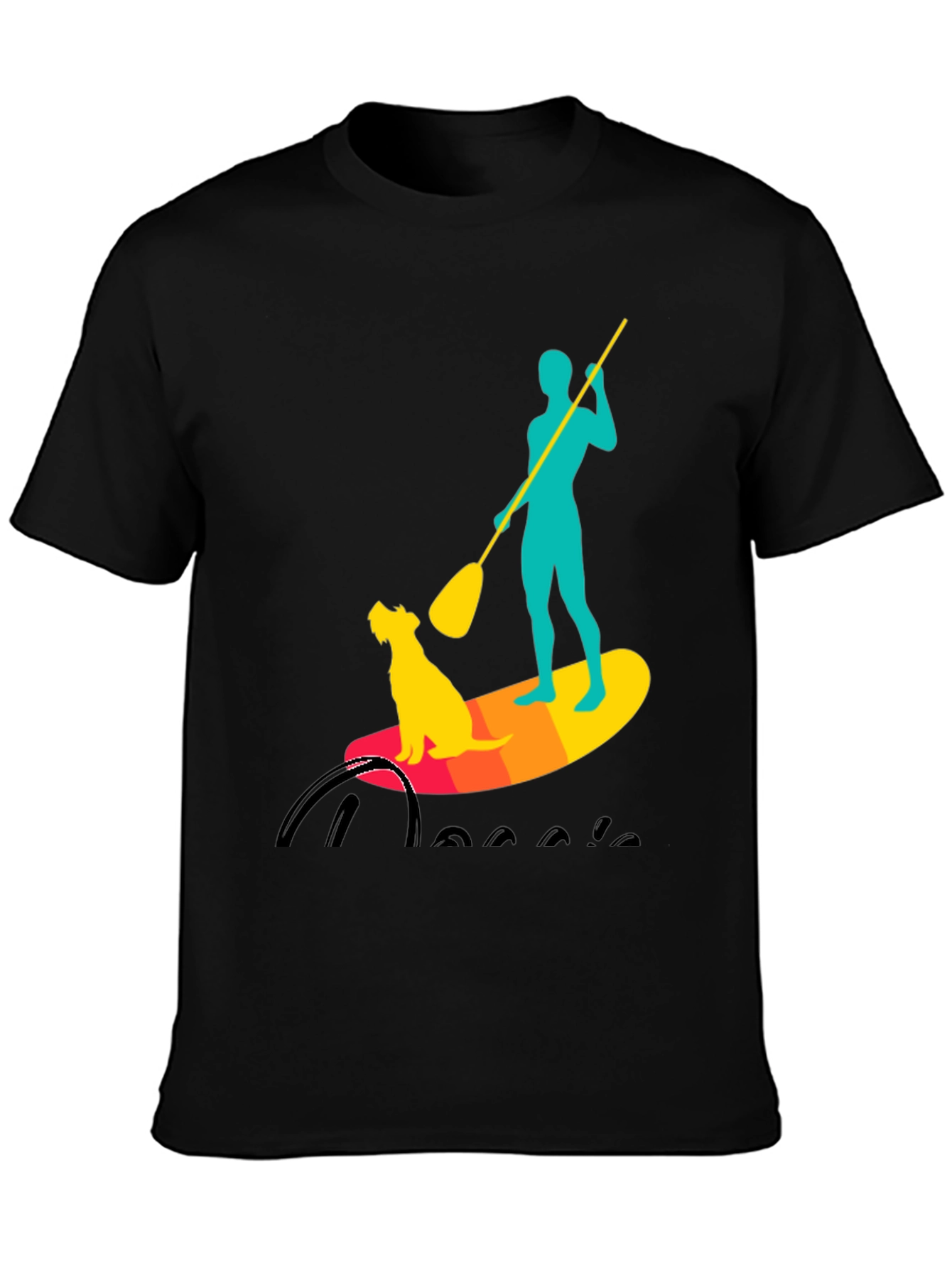 Paddle Board Dog T-Shirt - Cool Watersports Tee