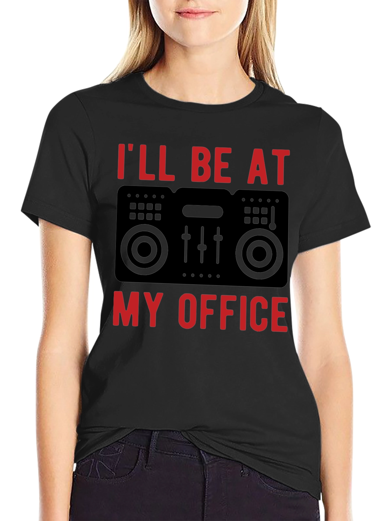DJ Office Black T-Shirt - Music Lover