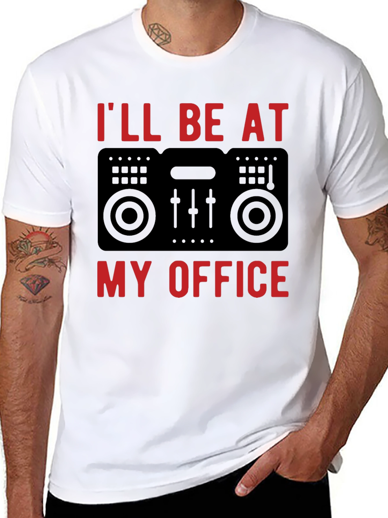DJ Office Black T-Shirt - Music Lover