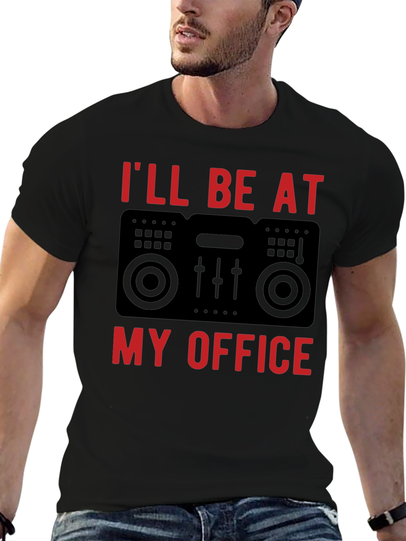 DJ Office Black T-Shirt - Music Lover