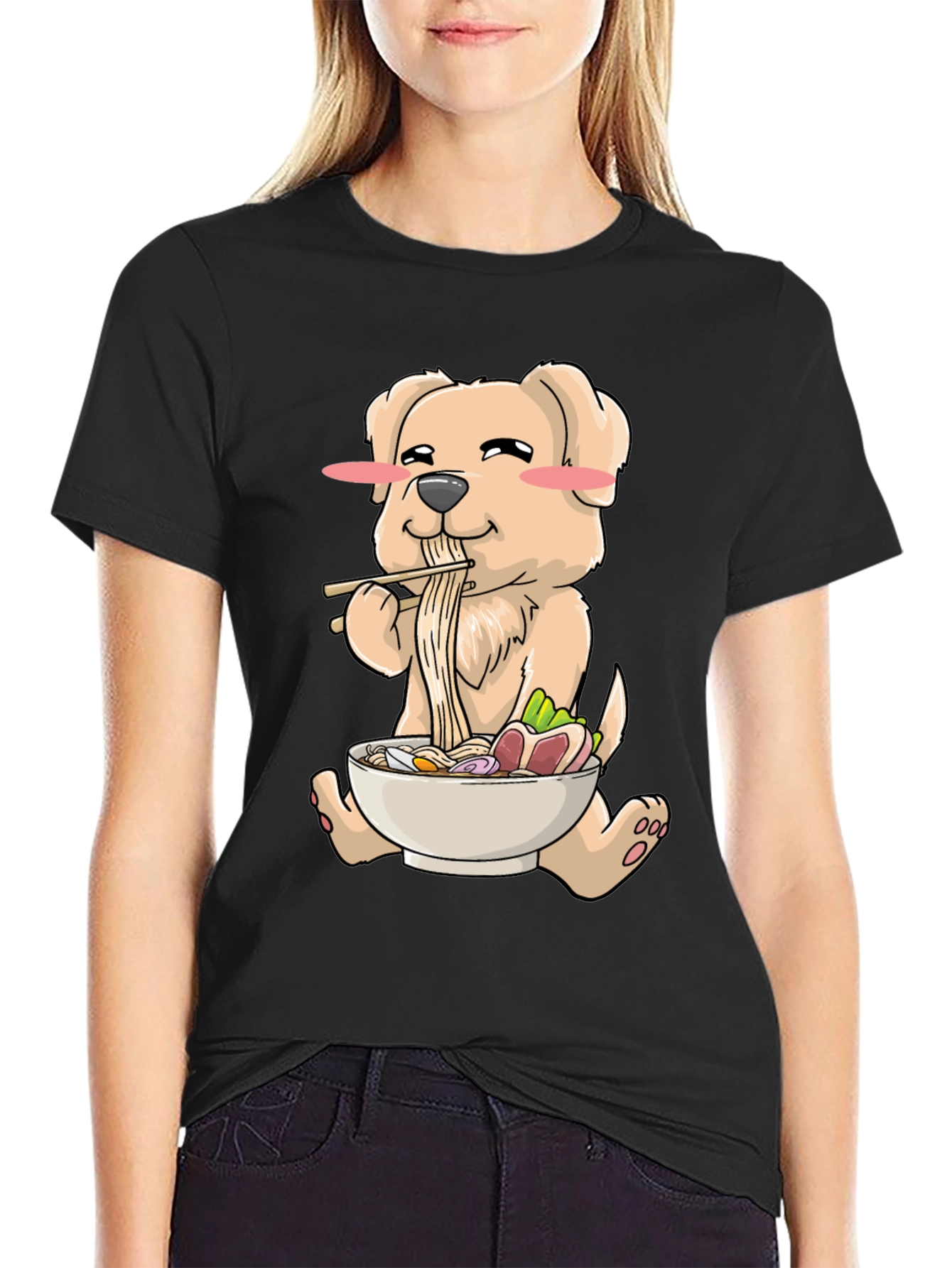 Ramen Dog T-Shirt - Cute Cartoon Design