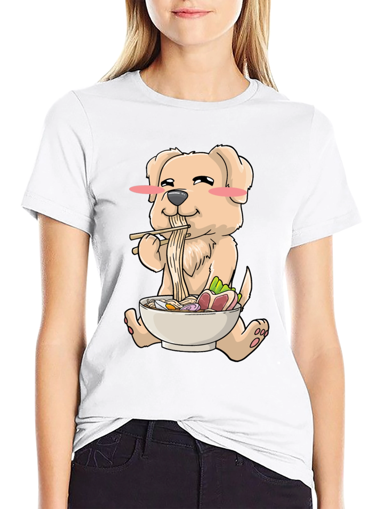 Ramen Dog T-Shirt - Cute Cartoon Design