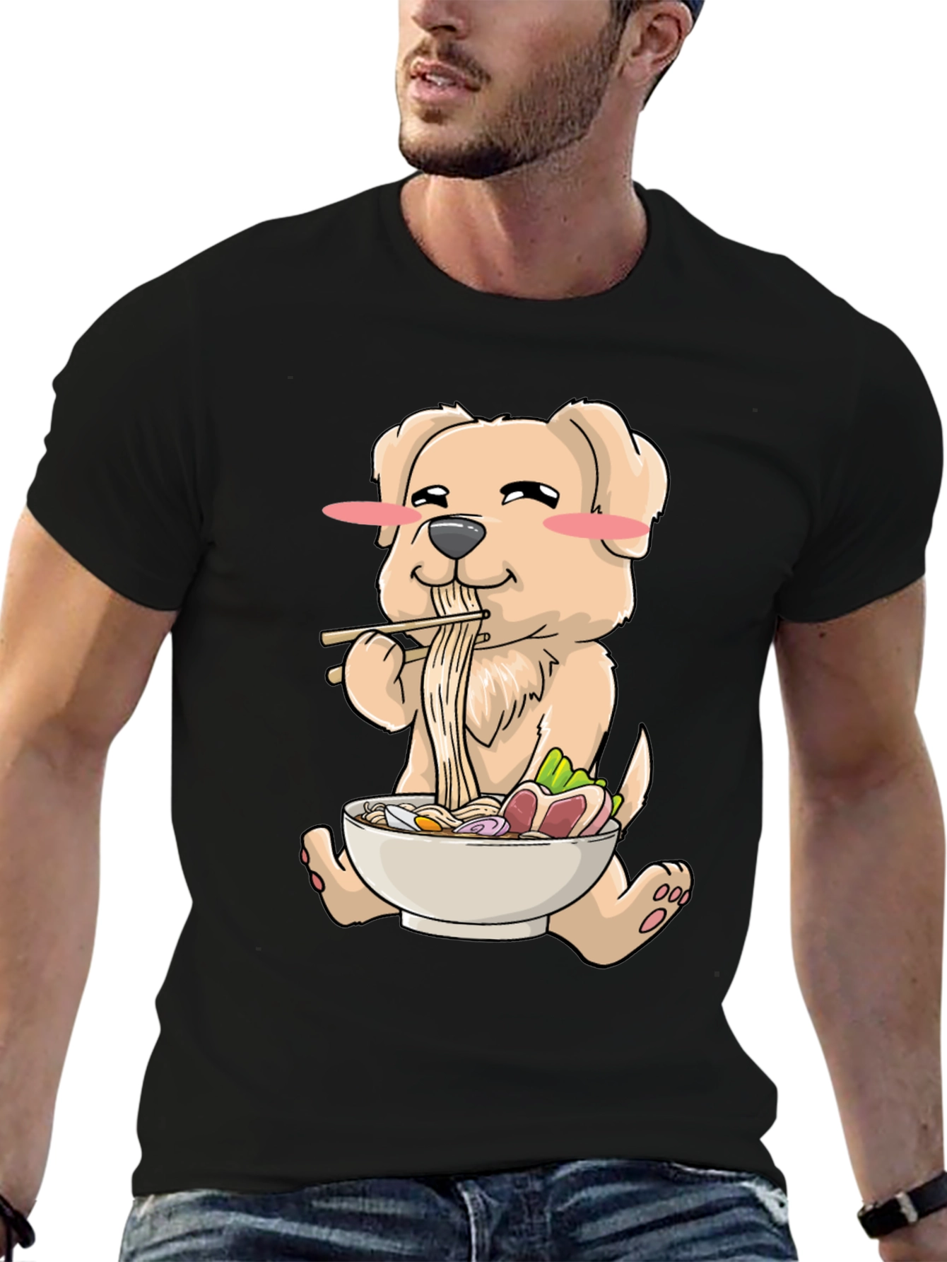 Ramen Dog T-Shirt - Cute Cartoon Design