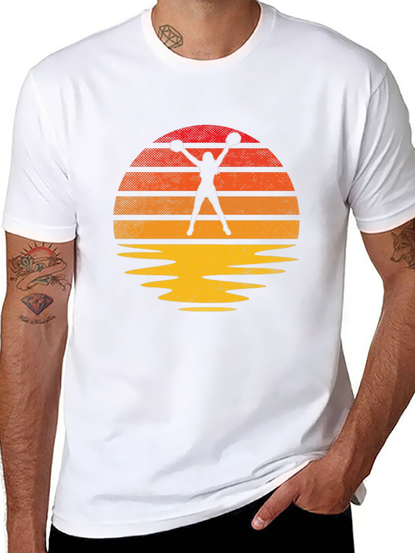 Cheerleader Sunset Graphic Tee - Retro Vibe