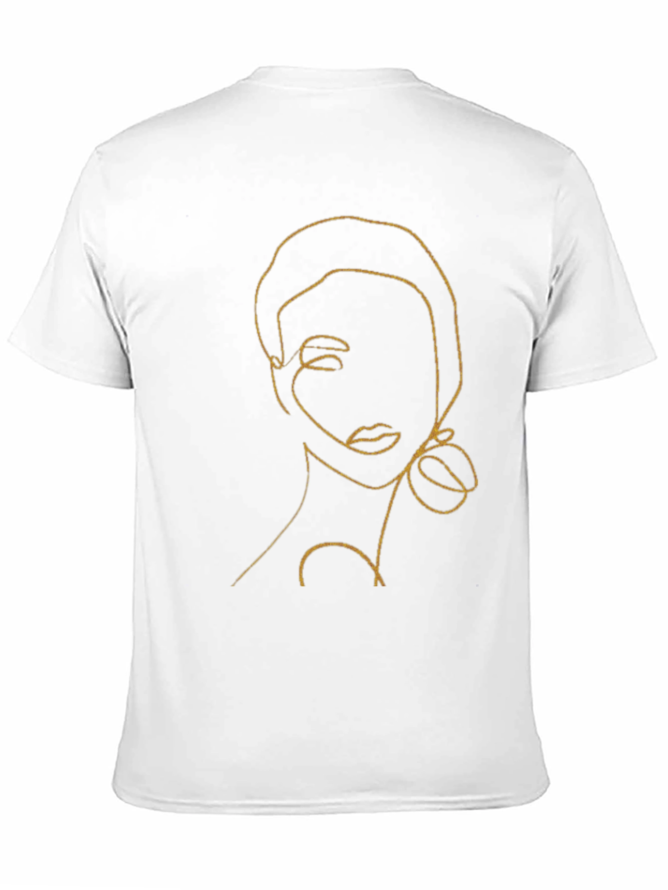 Abstract Woman Line Art Black T-Shirt