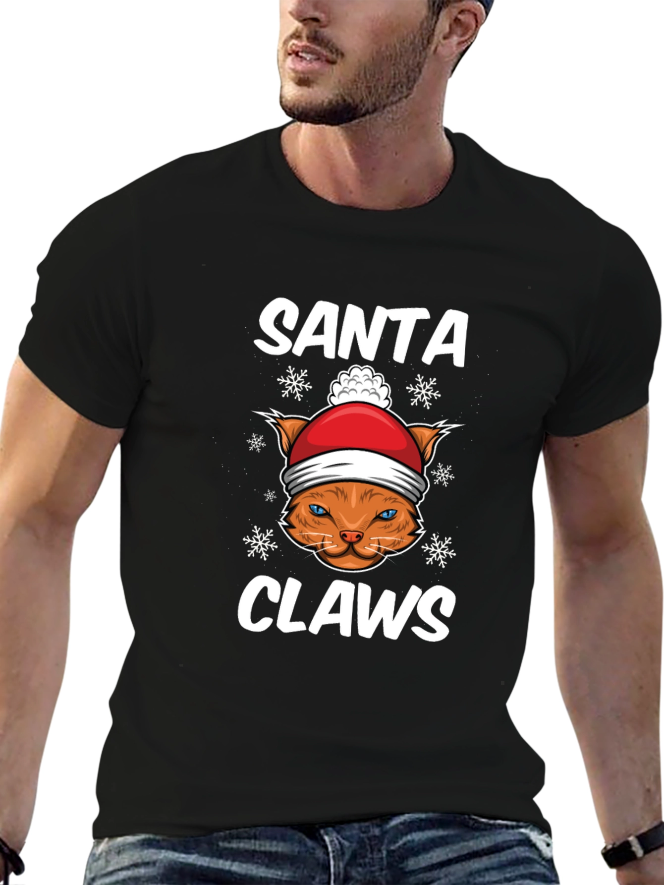 Santa Claws Cat Christmas T-Shirt