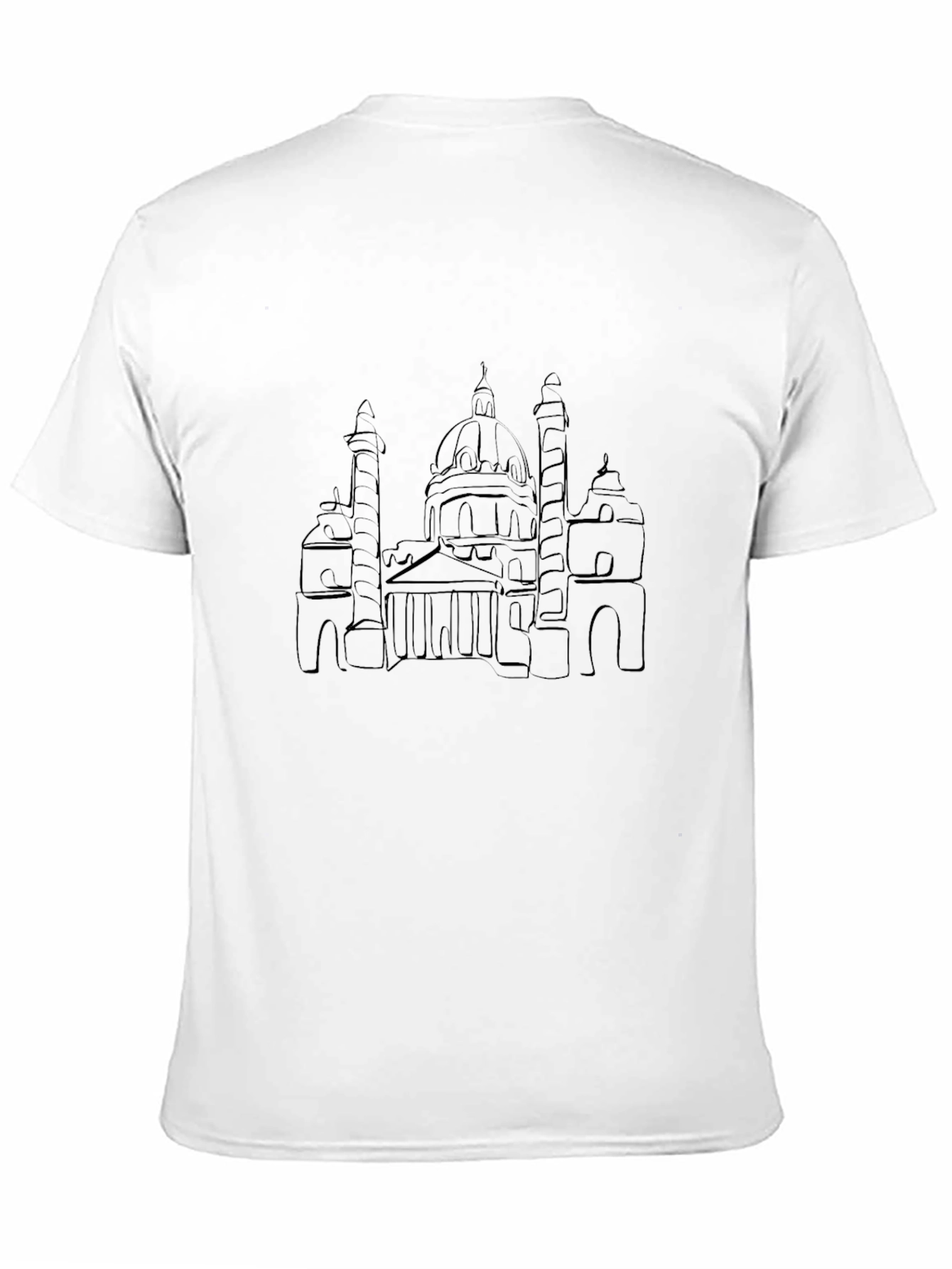 Architectural Line Art Black T-Shirt