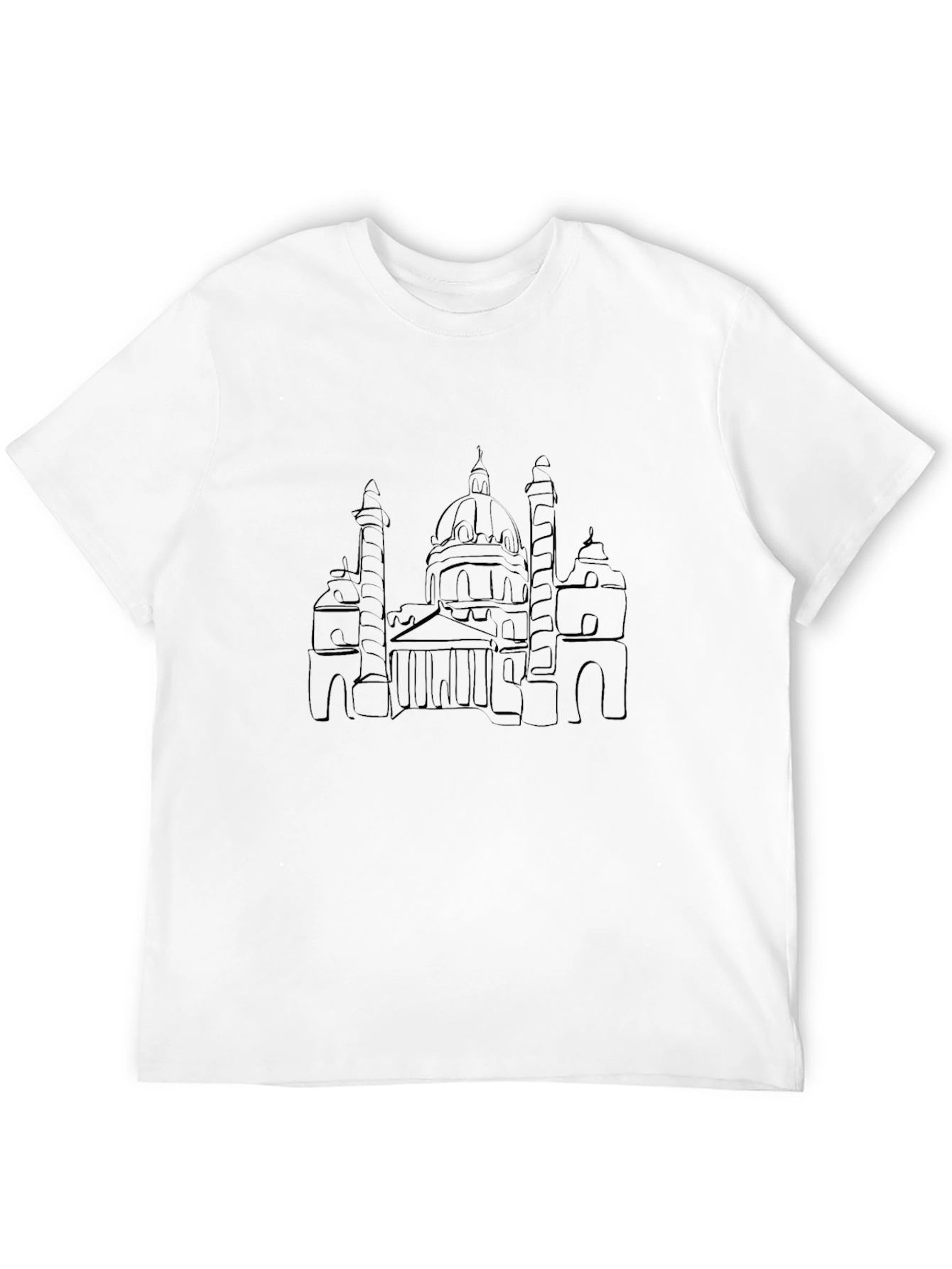 Architectural Line Art Black T-Shirt