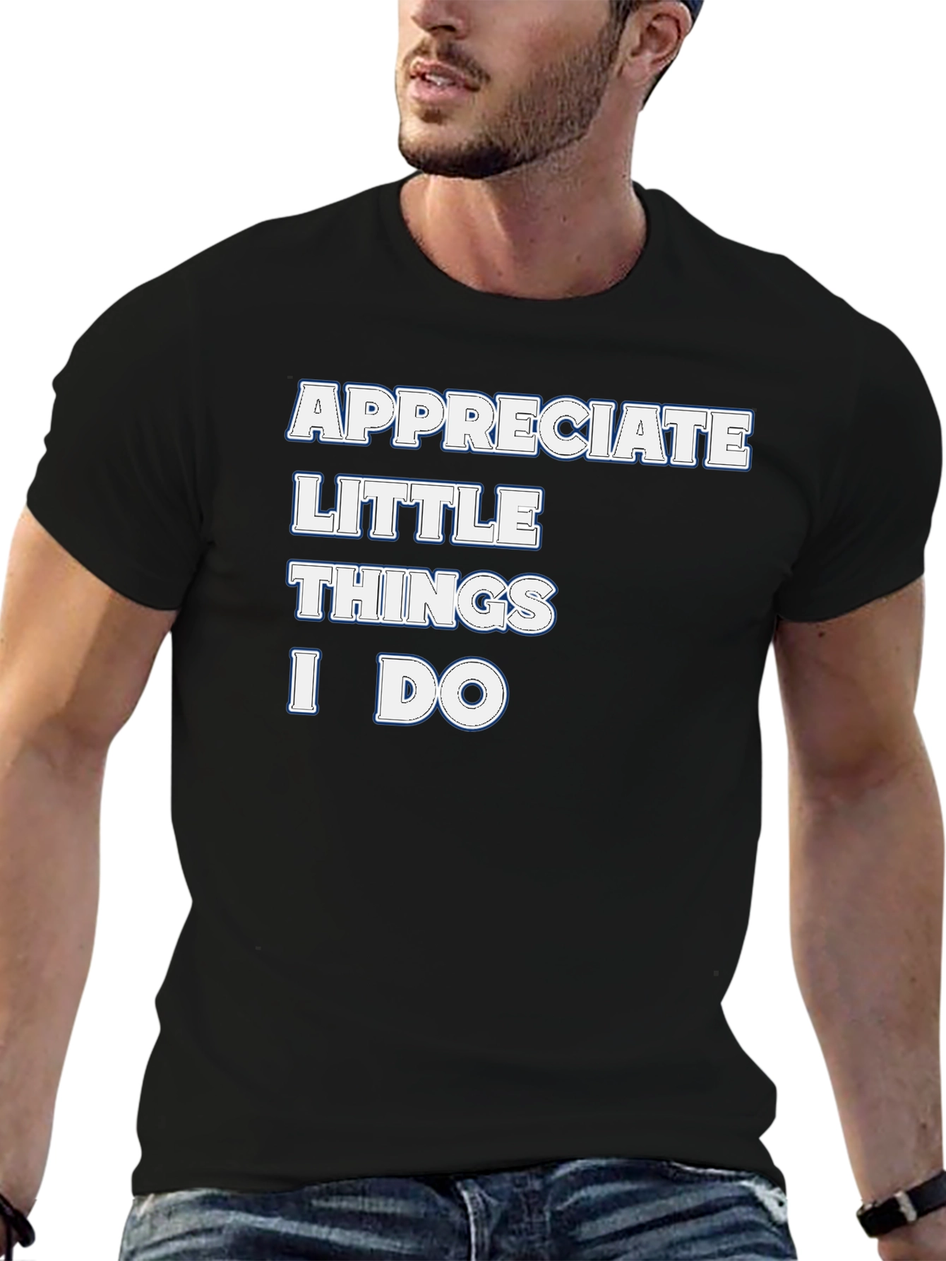 Appreciate Little Things Black Graphic Tee