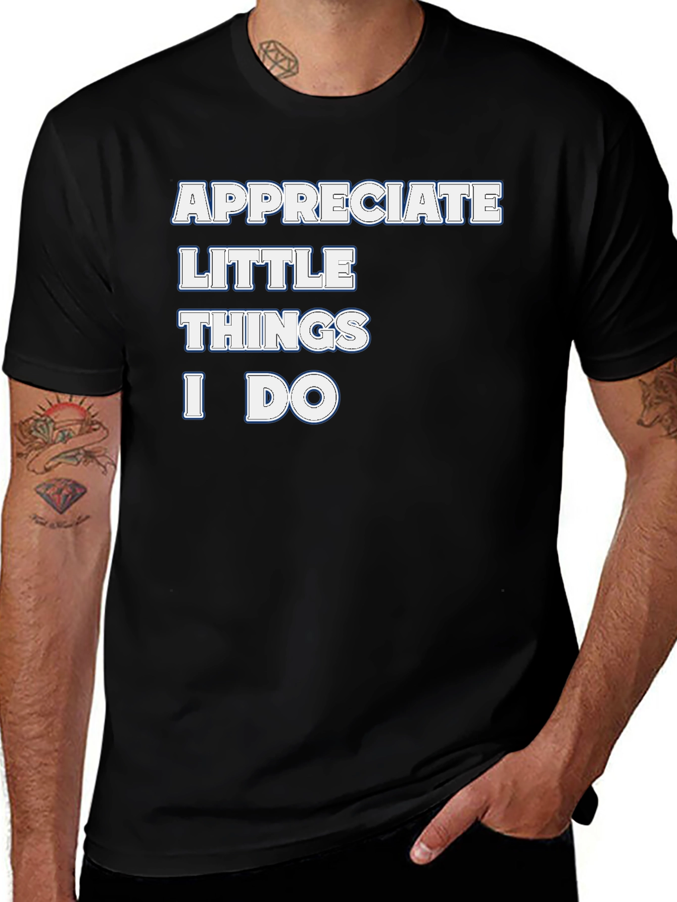 Appreciate Little Things Black Graphic Tee