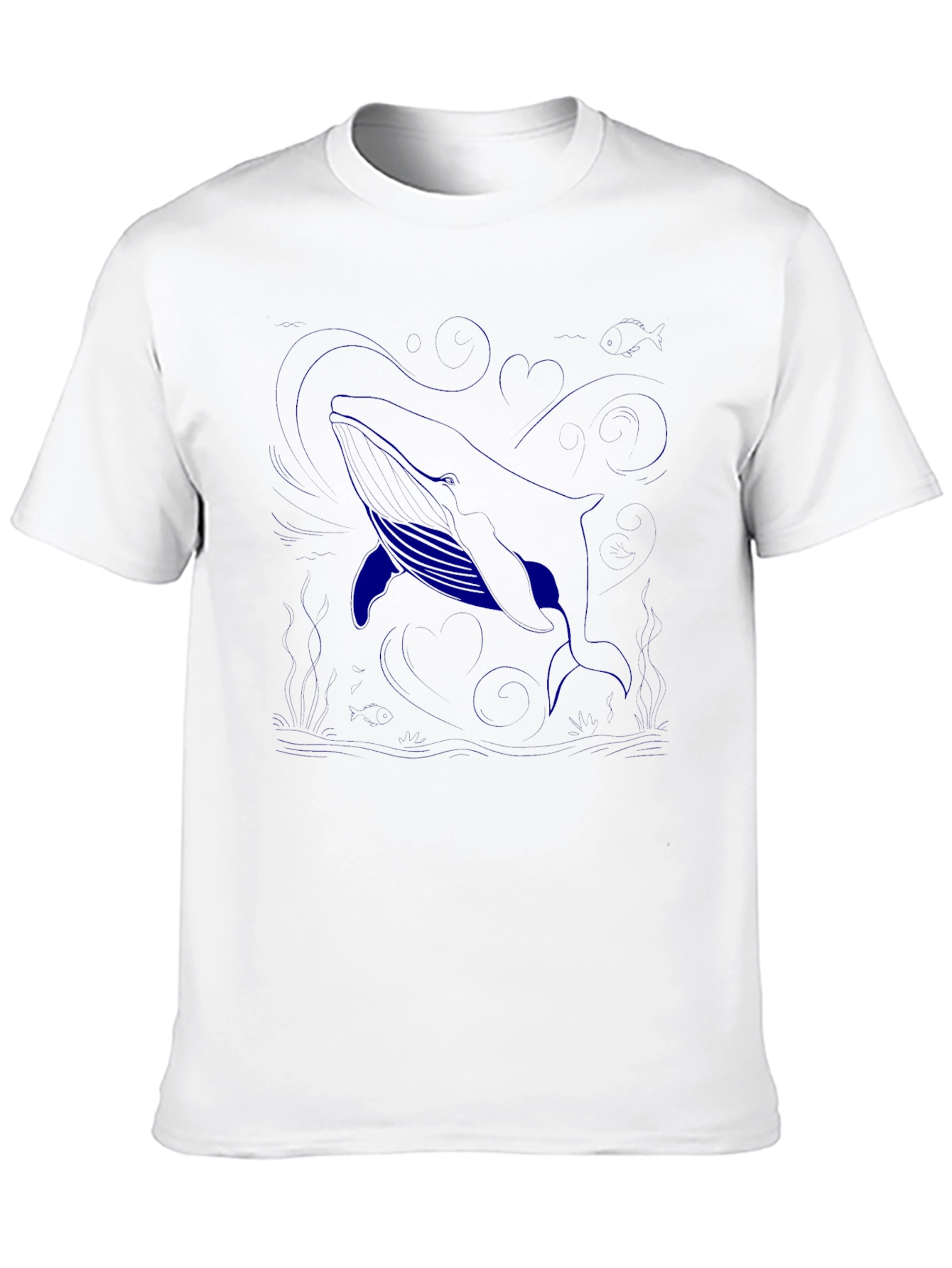 Whale Graphic Tee - Black Cotton Comfort
