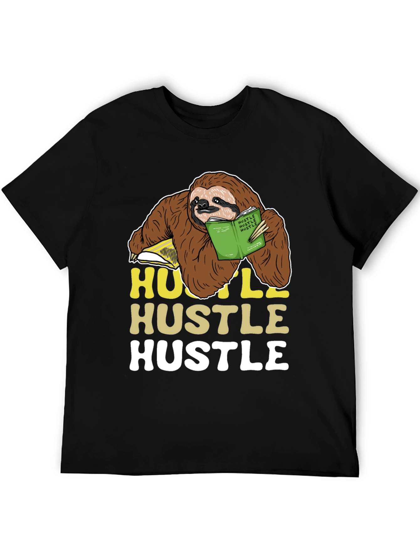 Sloth Hustle T-Shirt Funny Reading Tee