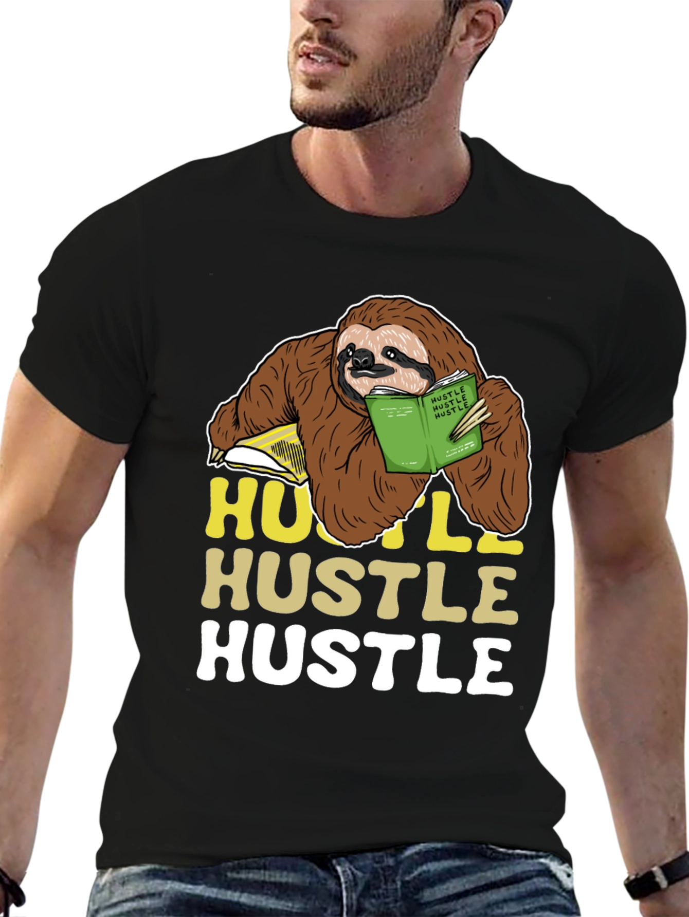 Sloth Hustle T-Shirt Funny Reading Tee