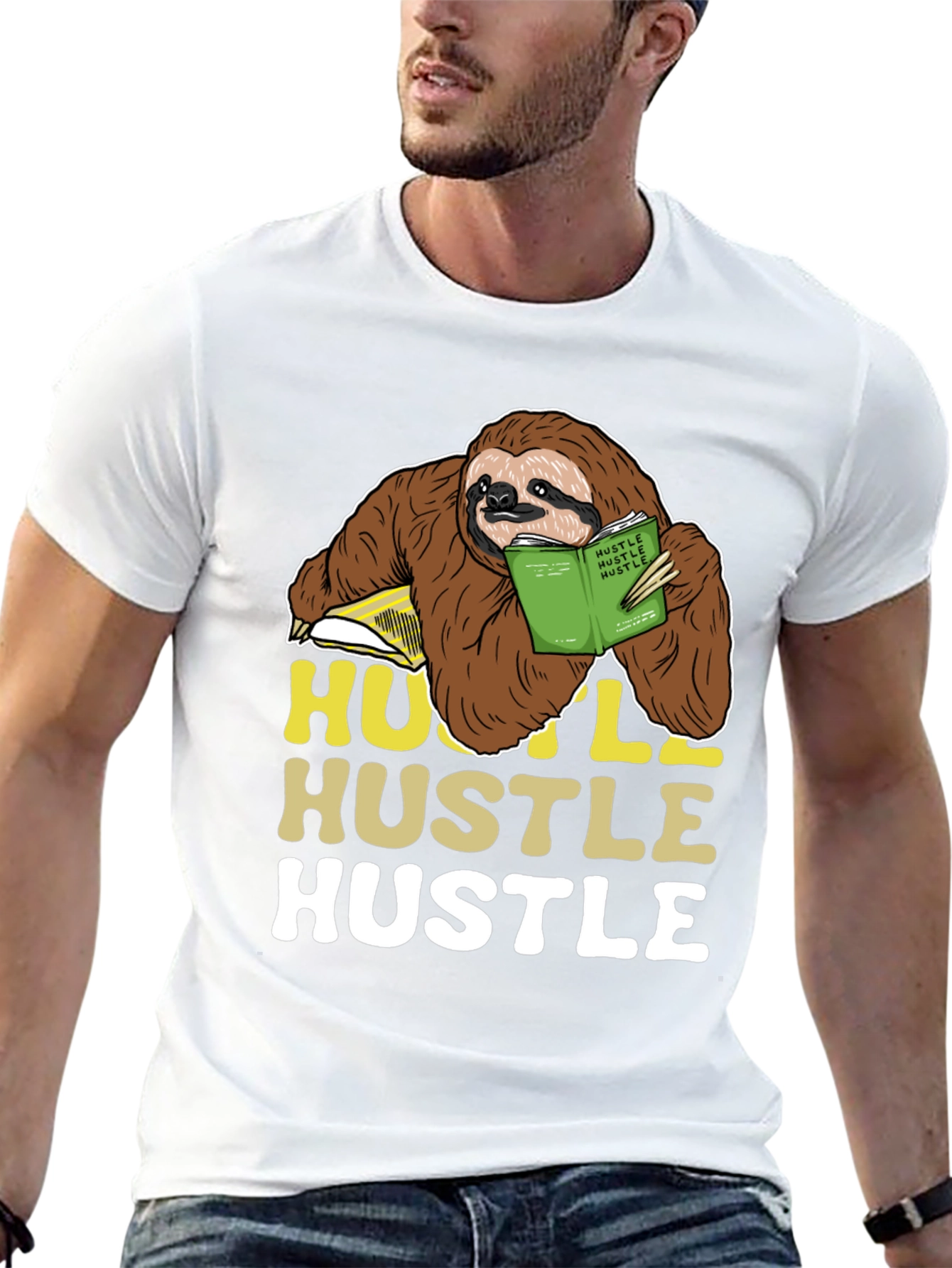 Sloth Hustle T-Shirt Funny Reading Tee