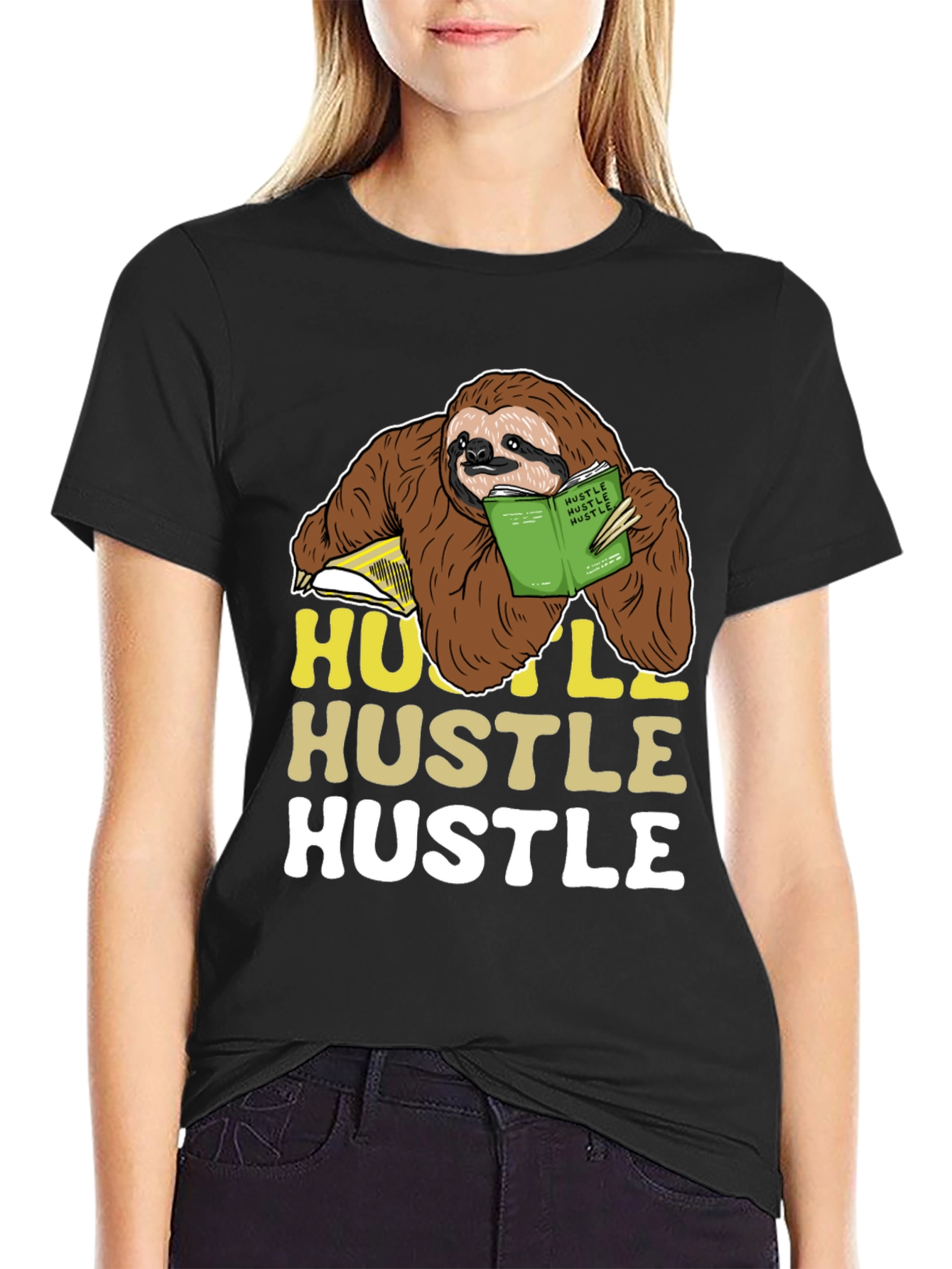 Sloth Hustle T-Shirt Funny Reading Tee