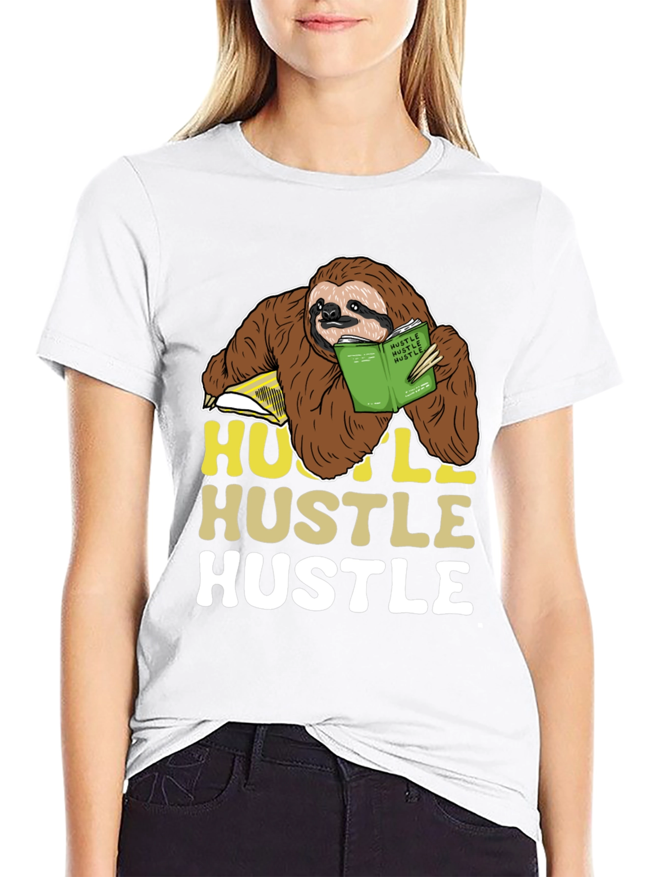 Sloth Hustle T-Shirt Funny Reading Tee