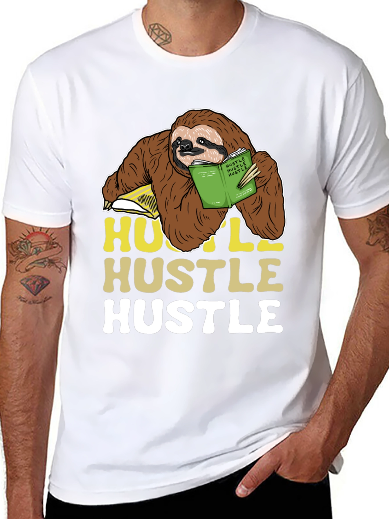 Sloth Hustle T-Shirt Funny Reading Tee
