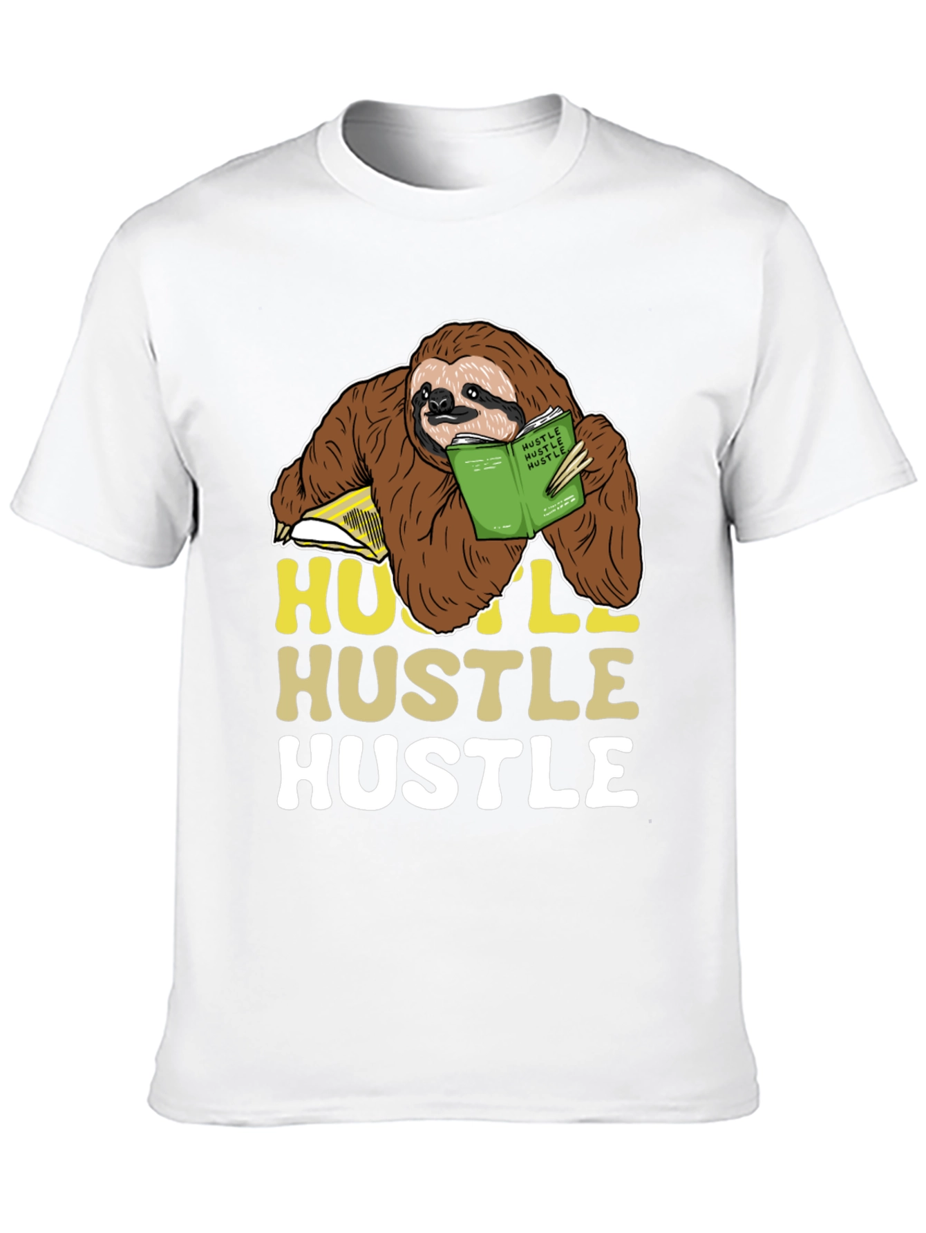 Sloth Hustle T-Shirt Funny Reading Tee