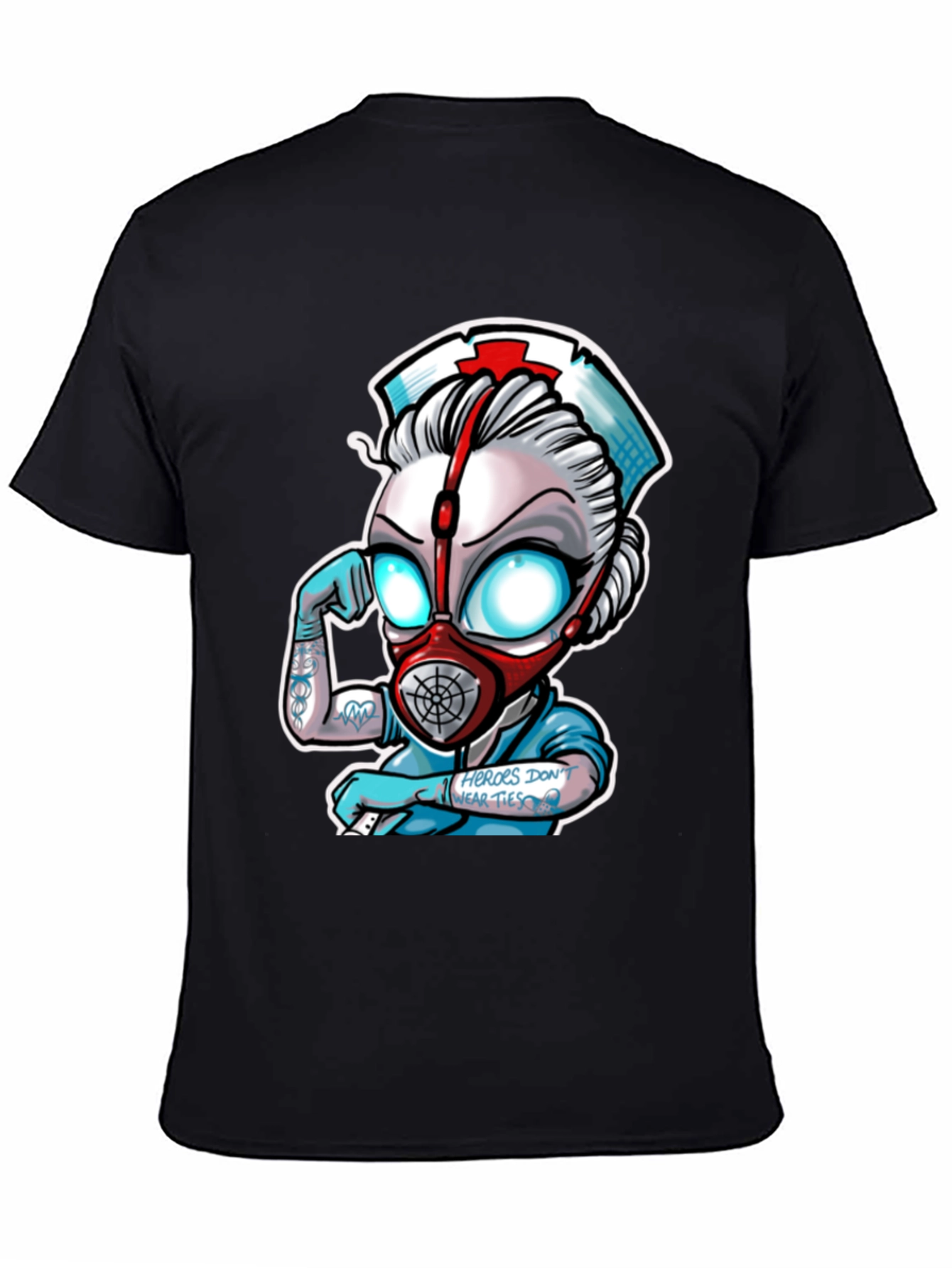 Heroes Dont Wear Ties Black T-Shirt