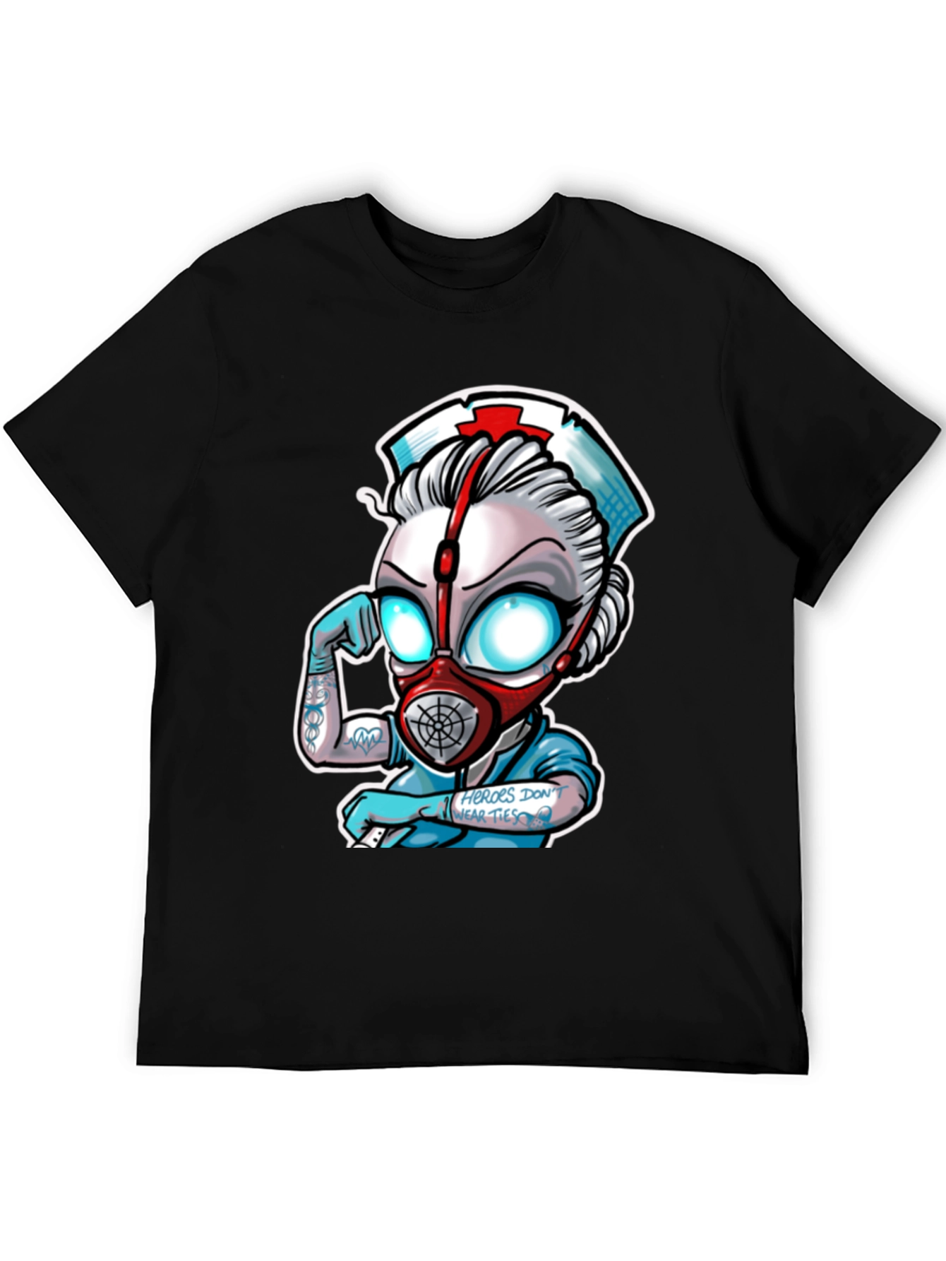 Heroes Dont Wear Ties Black T-Shirt