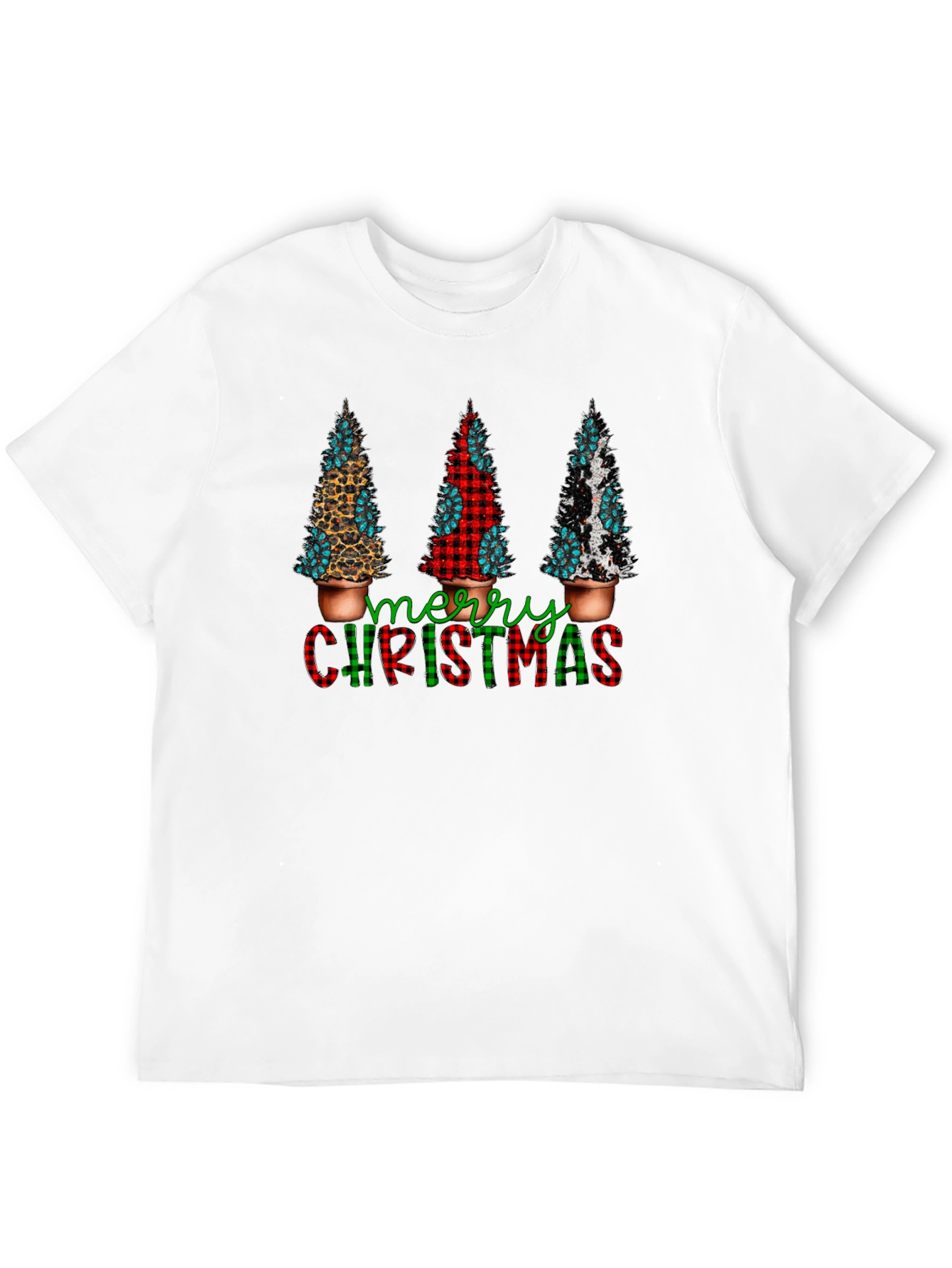 Merry Christmas Tree Graphic Tee - Holiday Style