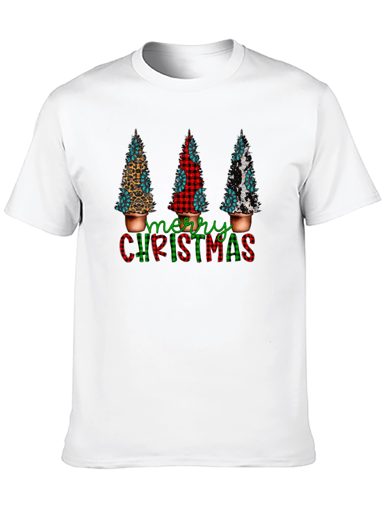 Merry Christmas Tree Graphic Tee - Holiday Style