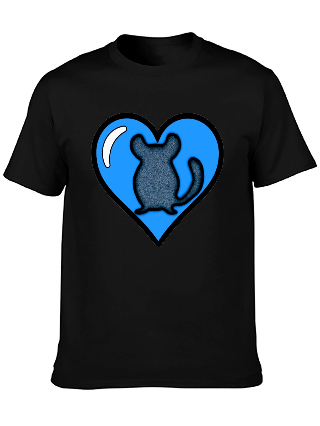 Chinchilla Heart Graphic Tee - Black
