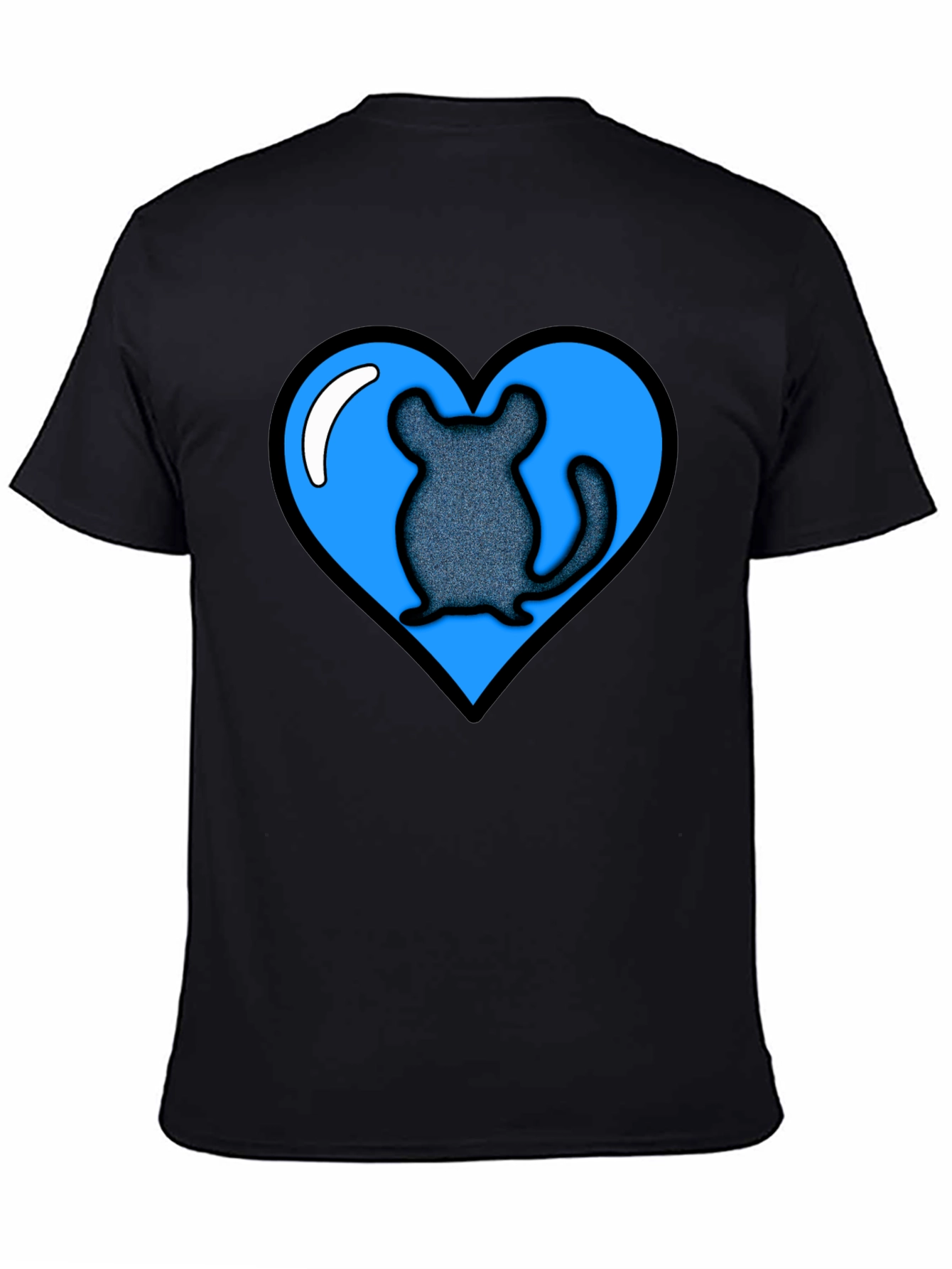 Chinchilla Heart Graphic Tee - Black