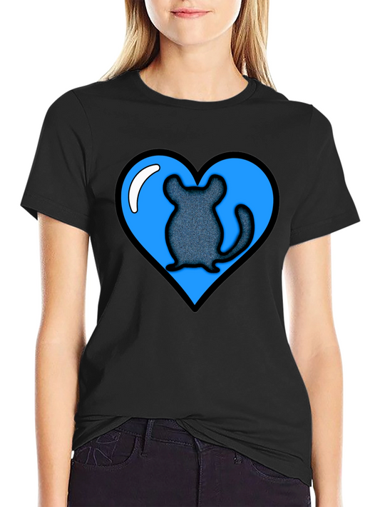 Chinchilla Heart Graphic Tee - Black