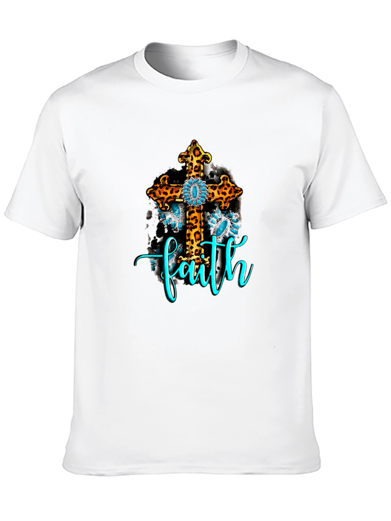 Faith Leopard Cross Graphic Tee