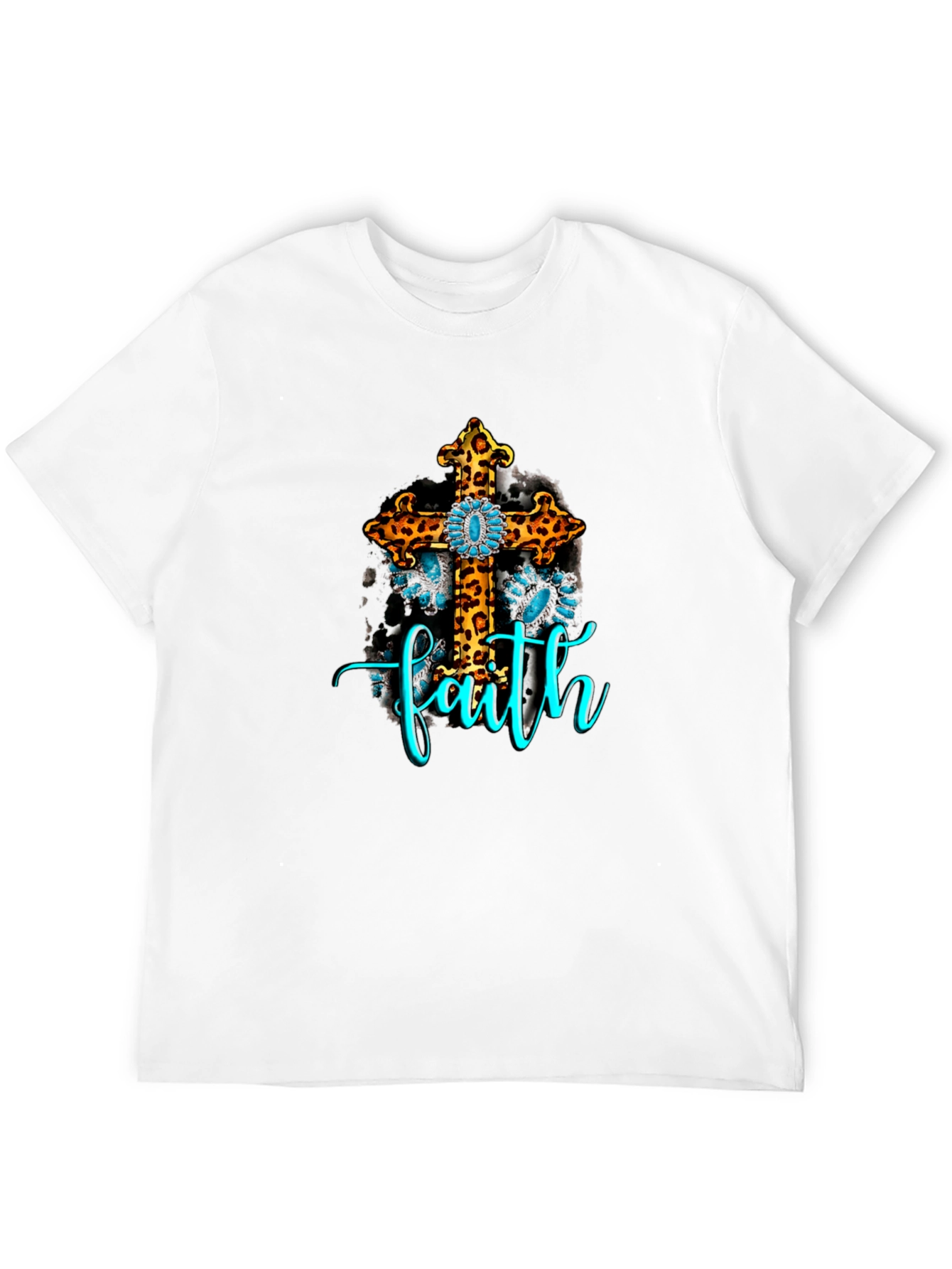 Faith Leopard Cross Graphic Tee