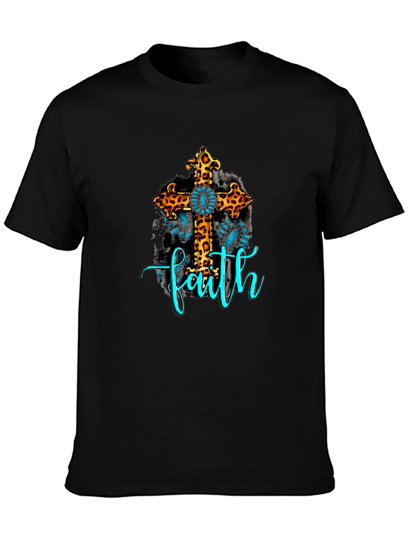 Faith Leopard Cross Graphic Tee