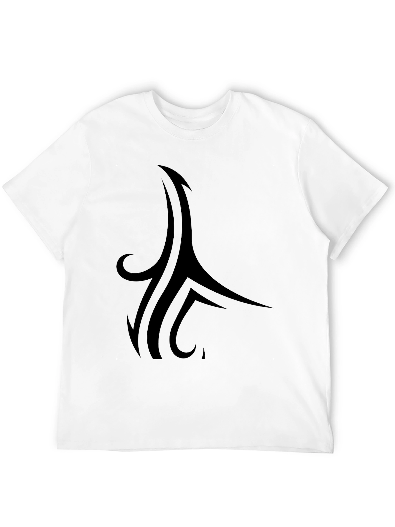 Stylish Black Tee with Tribal Design
