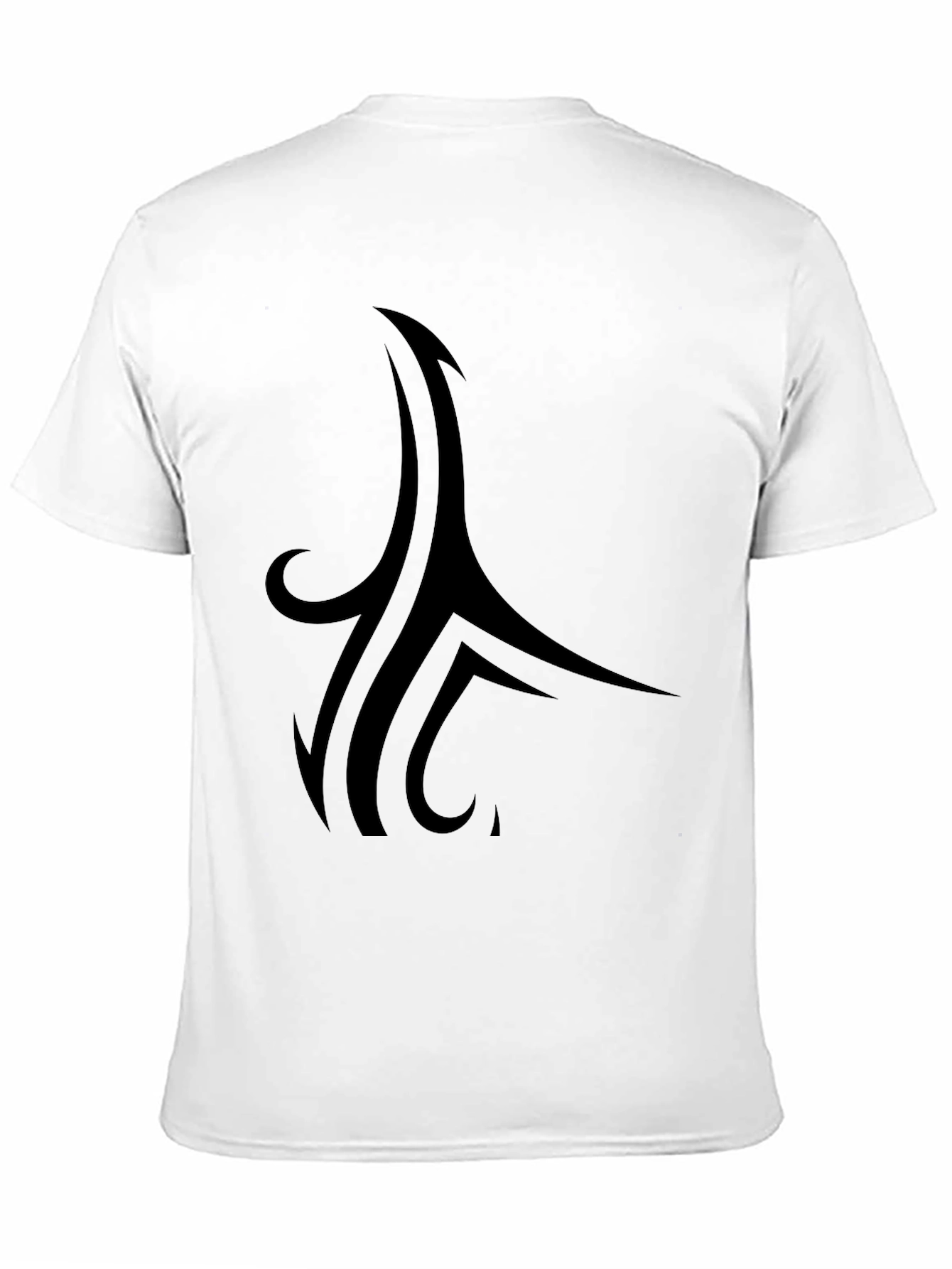 Stylish Black Tee with Tribal Design