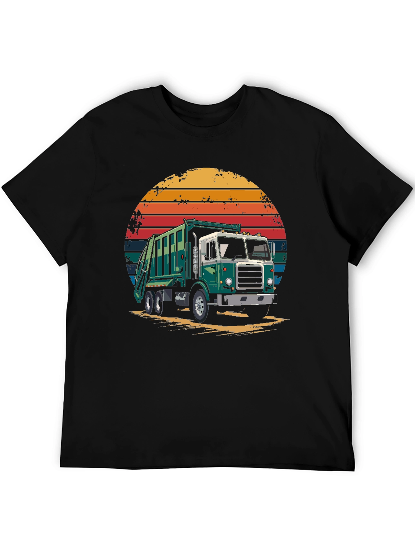 Garbage Truck Sunset Graphic T-Shirt