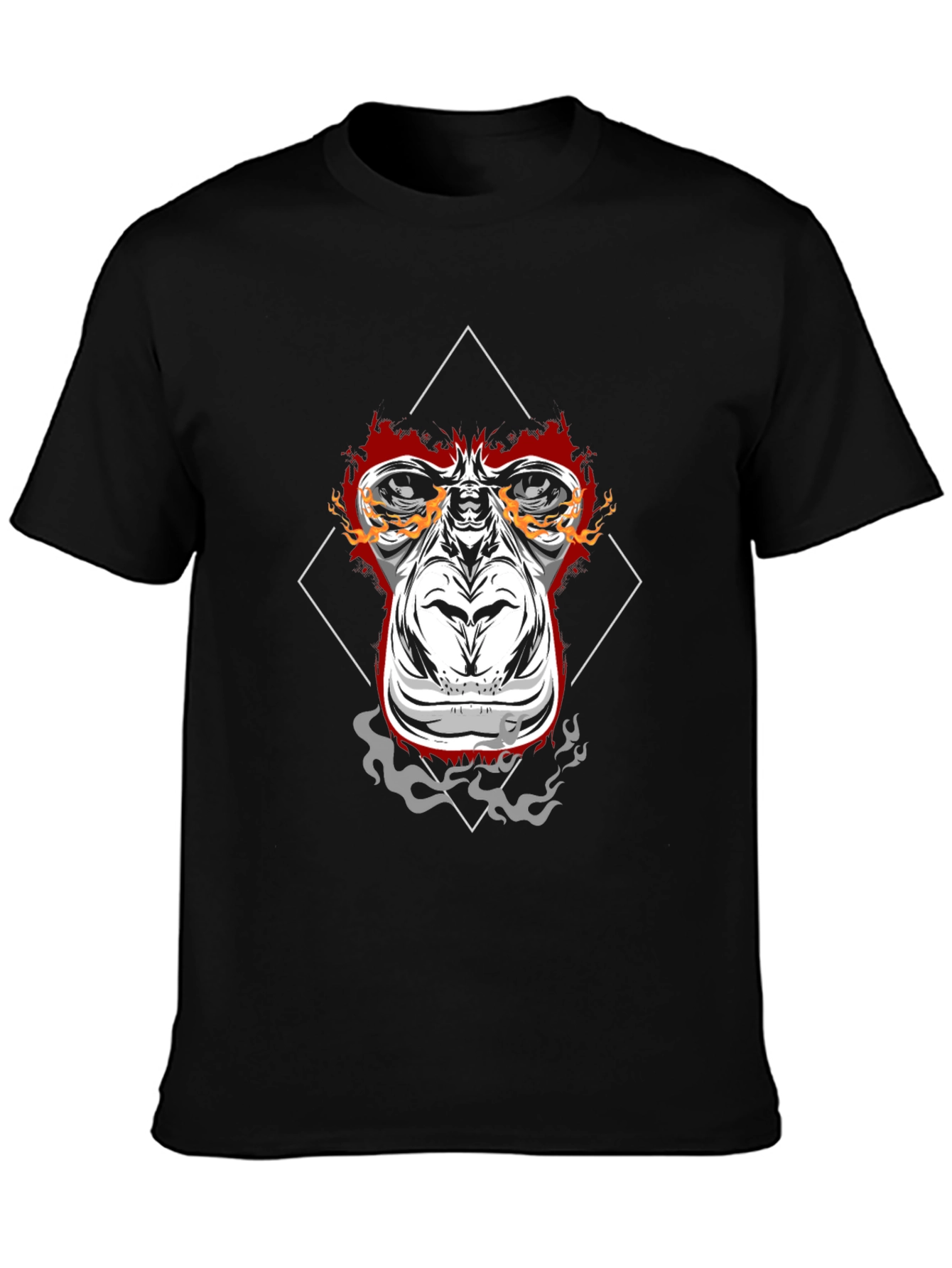 Fiery Ape Graphic Tee - Black Cotton T-Shirt