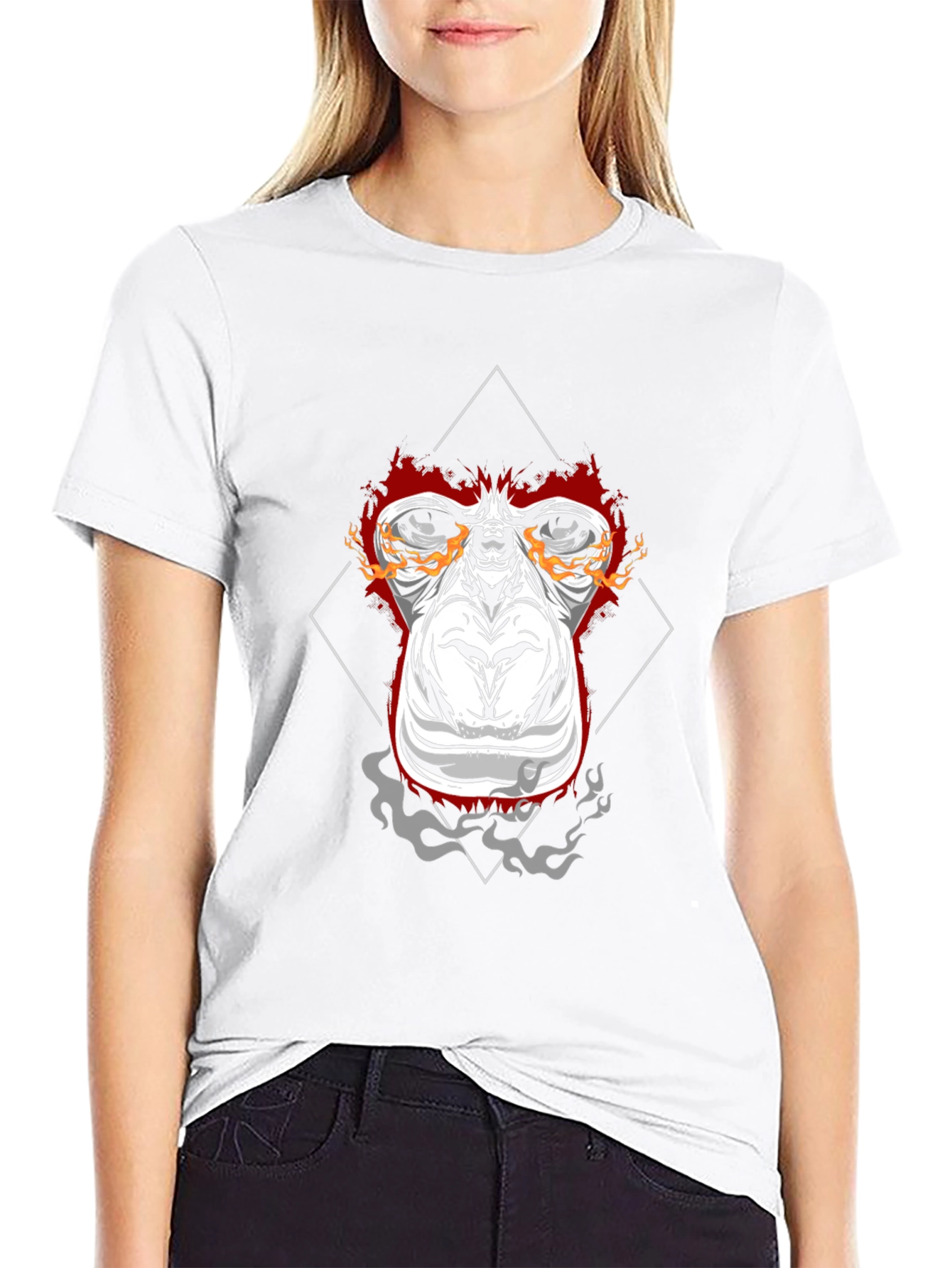 Fiery Ape Graphic Tee - Black Cotton T-Shirt